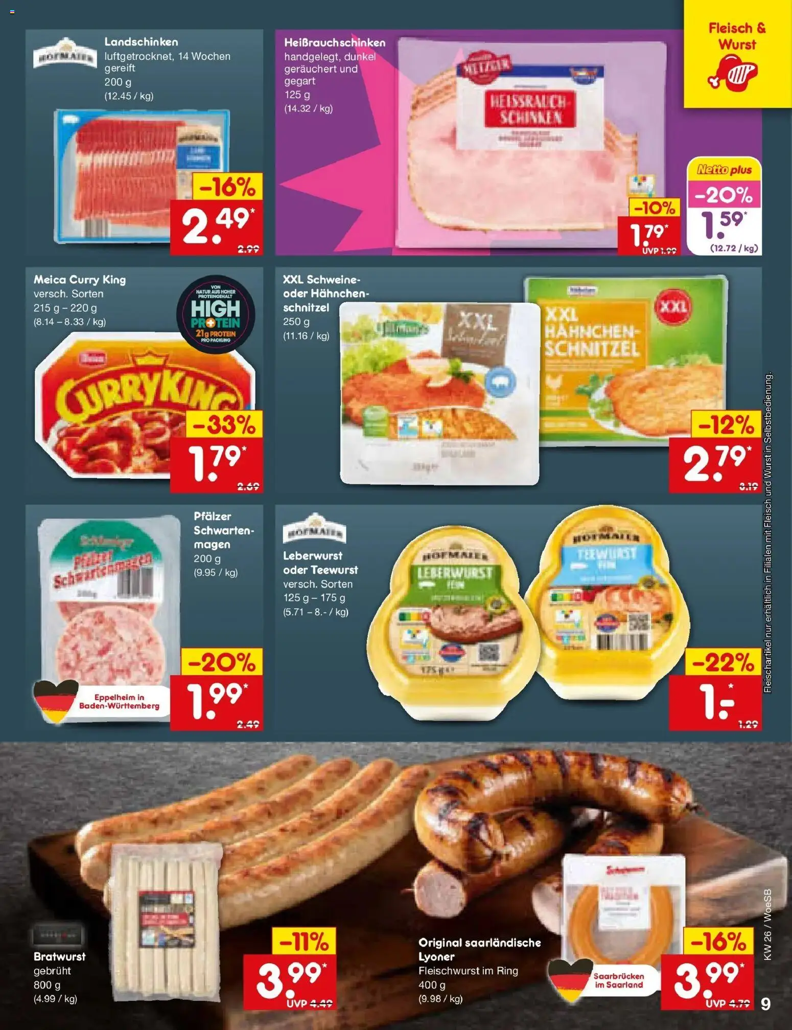 Netto Marken-Discount Prospekt Gemmingen – gültig ab 22.06.2026 | Seite: 11 | Produkte: Hahnchen, Meica, Schinken, Fleisch