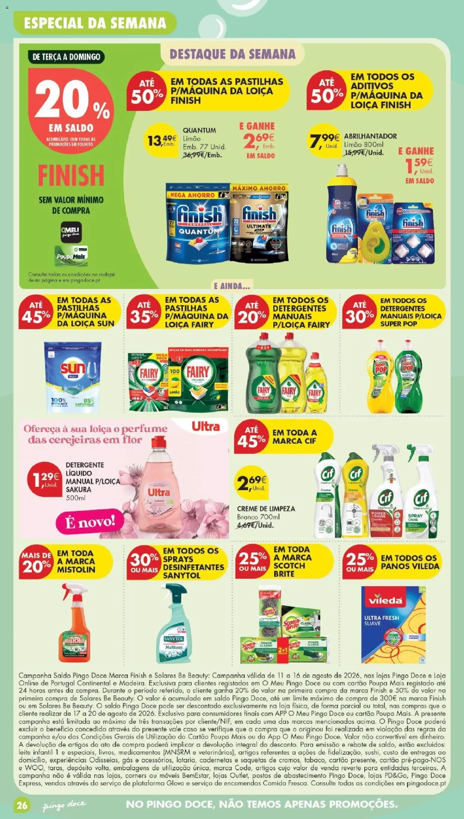 Pingo Doce Poupe Esta Semana Madeira │ válido de 11/08/2026 | Página: 26 | Produtos: Rodapé, Abrilhantador, Leite infantil, Leite