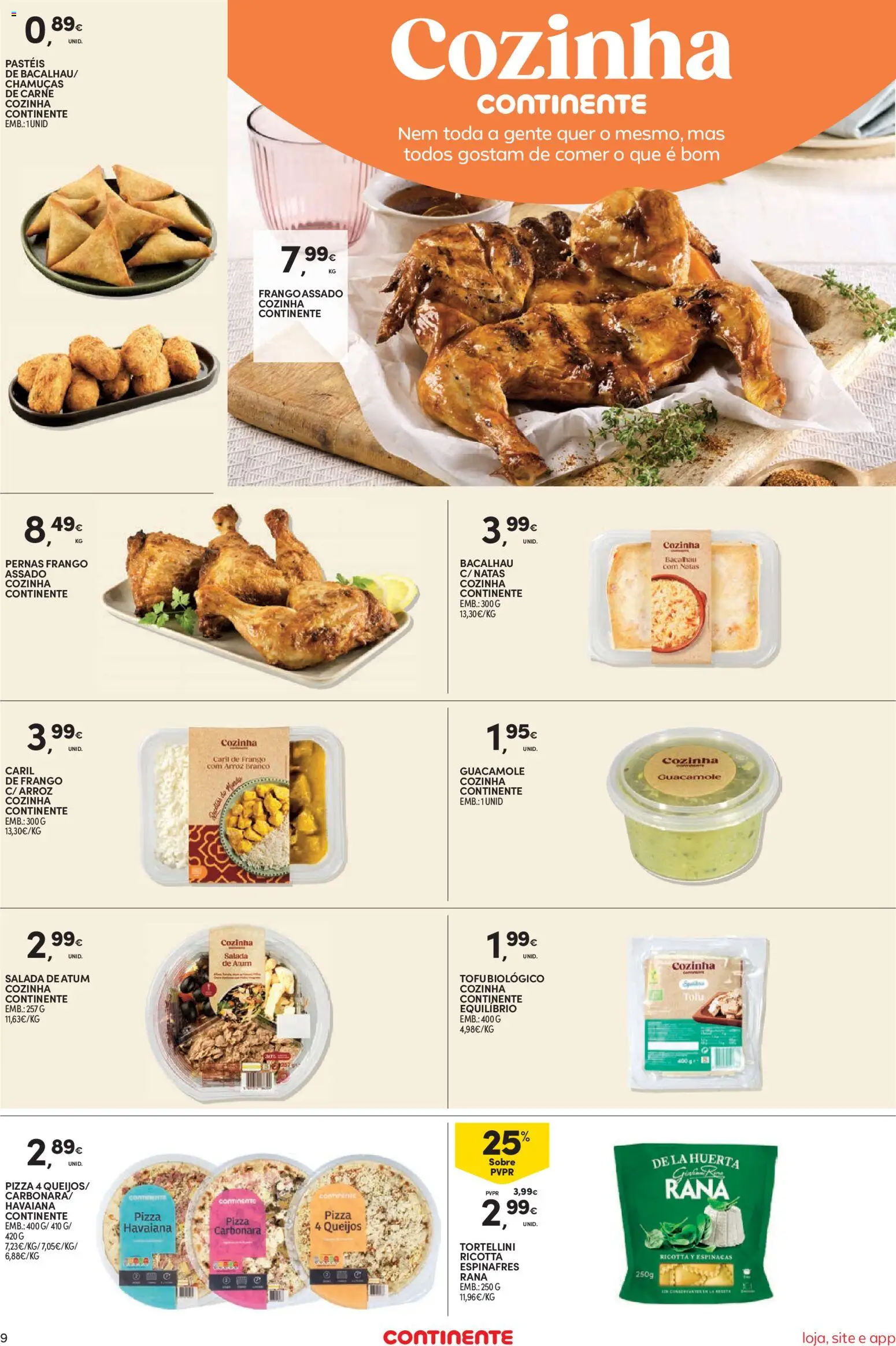 Continente Semanal Continente Bom Dia │ válido de 01/09/2026 | Página: 9 | Produtos: Atum, Bacalhau, Guacamole, Pizza