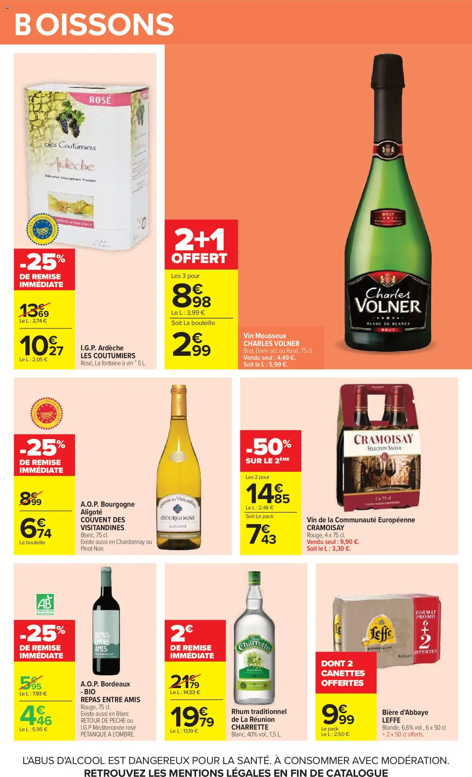 {H1} | Page: 54 | Produits: Vin mousseux, Leffe, Rhum, Bouteille
