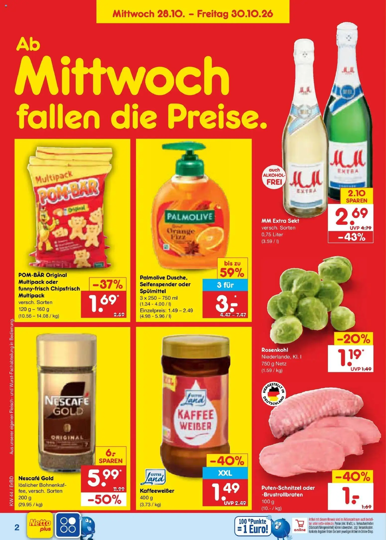 Netto Marken-Discount Prospekt Weimar – gültig ab 26.10.2026 | Seite: 60 | Produkte: Nescafe, Kaffee, Putenschnitzel, Alkohol