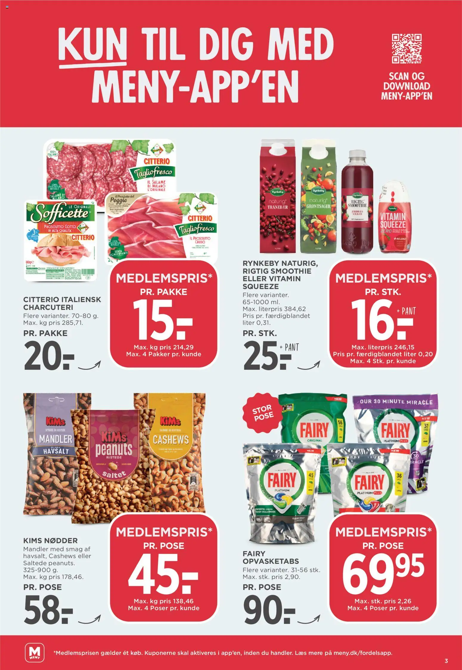 Meny tilbudsavis – gyldig fra 09/09/2026 | Side: 3 | Produkter: Nødder, Peanuts, Mandler, Smoothie