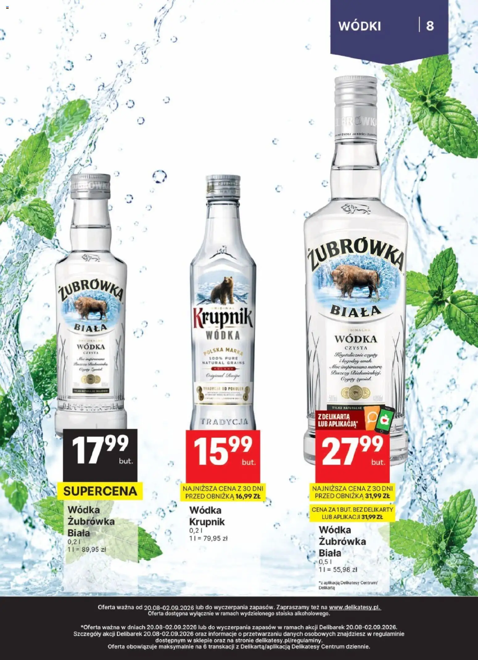 Delikatesy Centrum gazetka - DeliBarek od 20.08.2026 | Strona: 8 | Produkty: Krupnik, Delikatesy, Żubrówka, Wódka