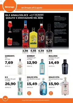 Anteprima del volantino Sogegross volantino valido a partire dal 29/07/2026 | Pagina: 40 | Prodotti: Gin, Acqua, Arancia, Limoncello