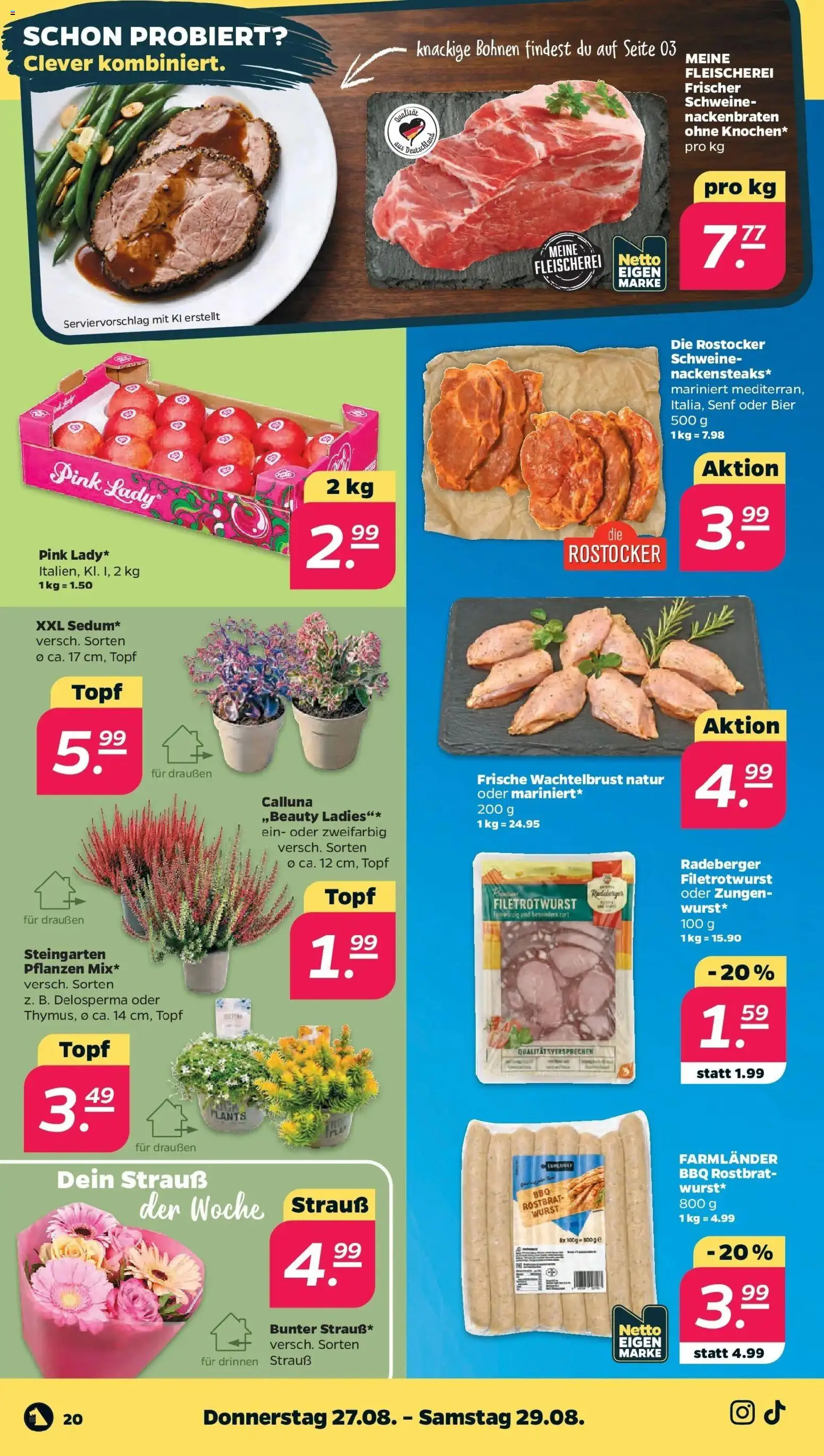 Netto Aktueller Prospekt ab 23.08.2026 → Angebote nächste Woche | Seite: 24 | Produkte: Bier, Wurst