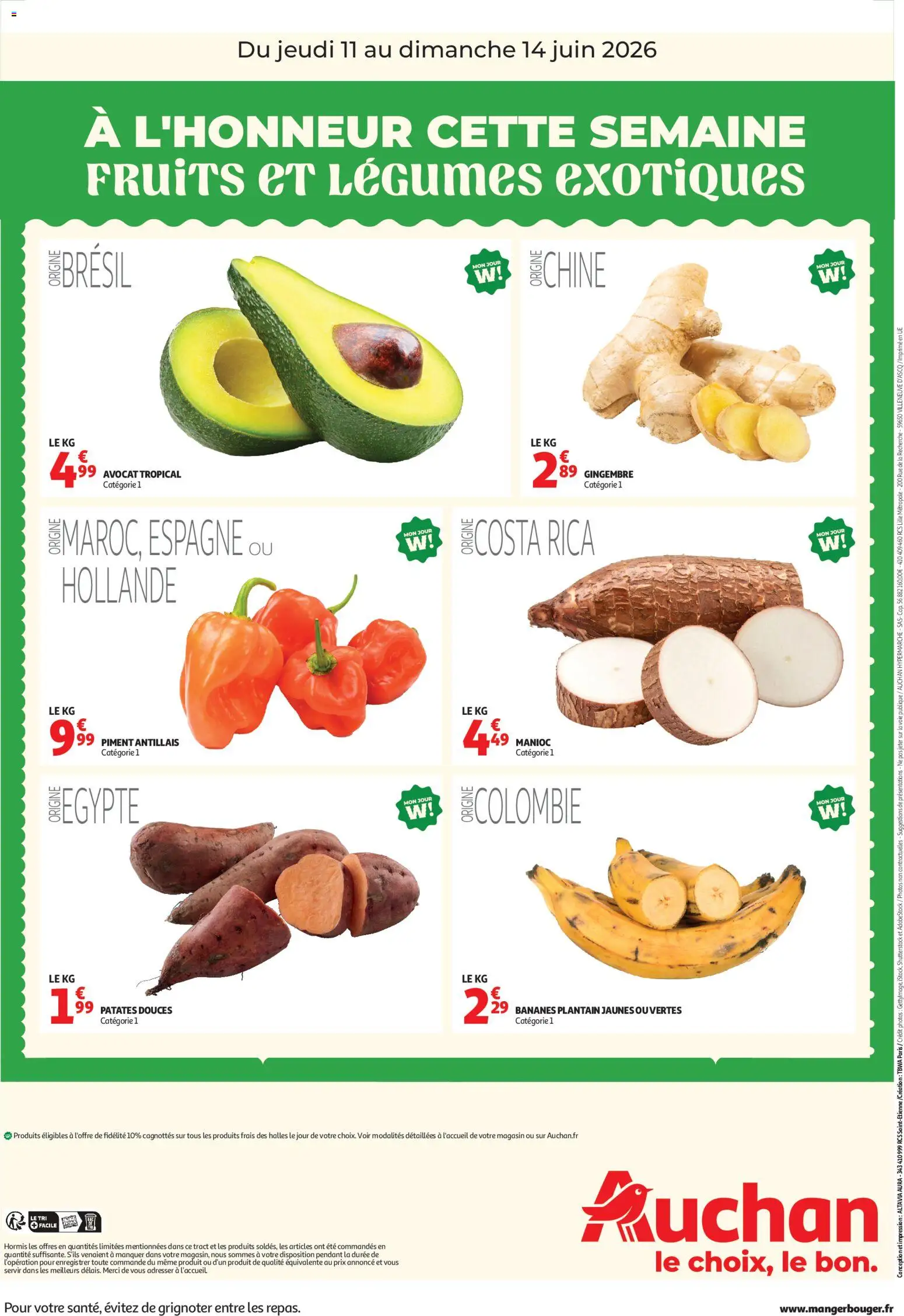 {H1} | Page: 2 | Produits: Avocat, Gingembre, Manioc, Bananes