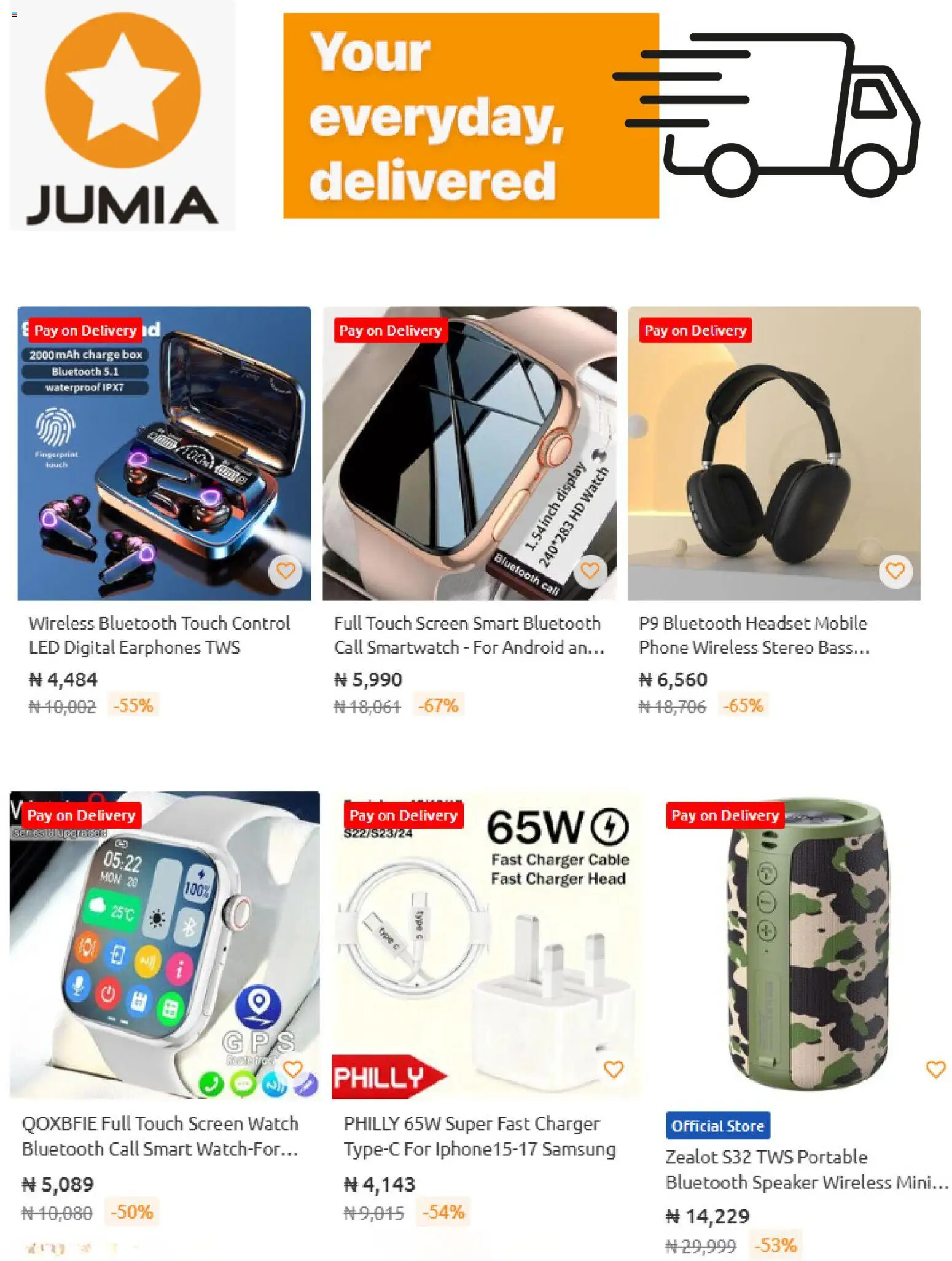 Jumia Catalogue valid from 23/10/2026 | Page: 2 | Products: Speaker, Charger, Watch, Phone