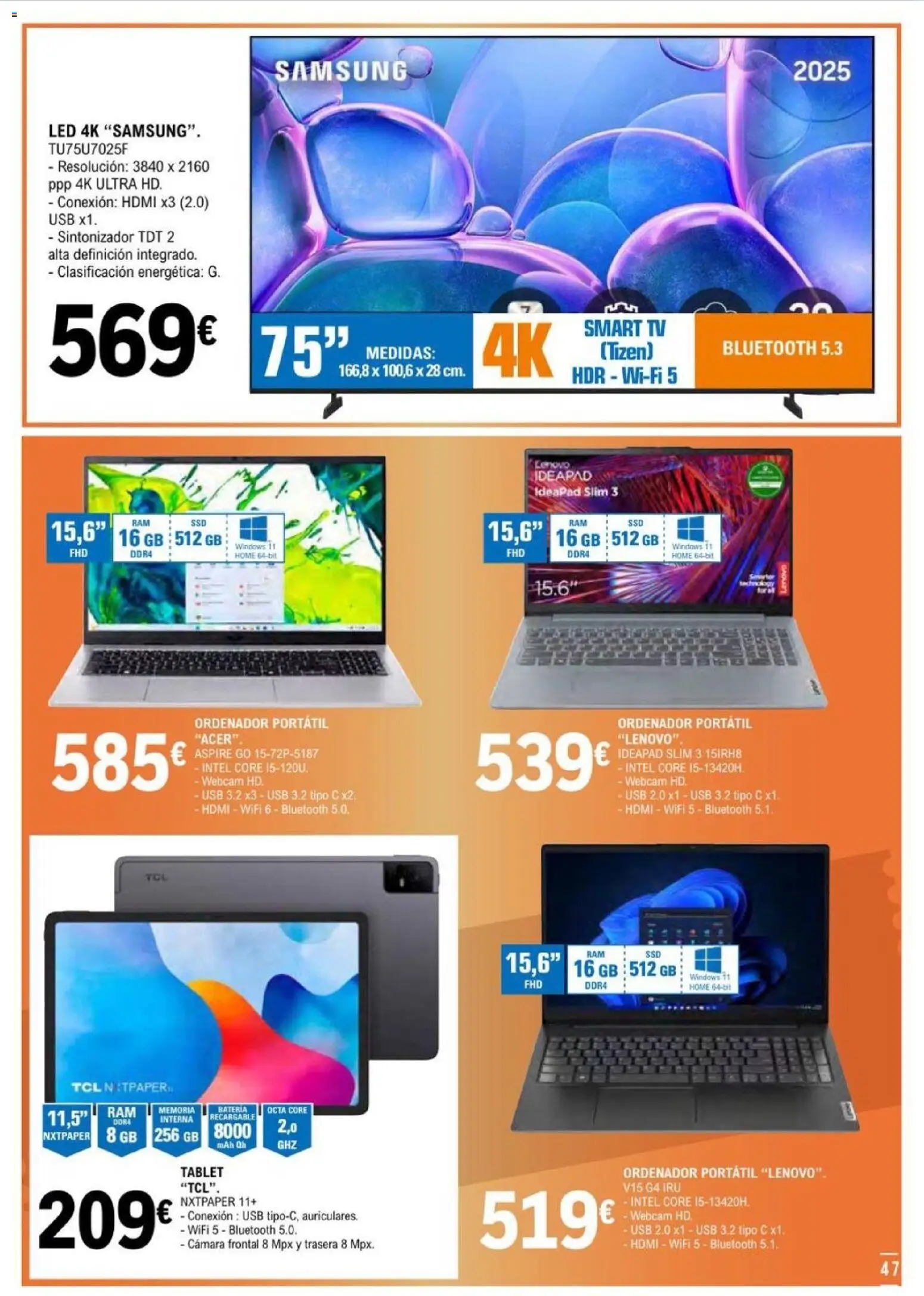 E.Leclerc folleto Salamanca │ válido desde el 17.06.2026 | Página: 47 | Productos: Ordenador, Auriculares, Cámara, USB