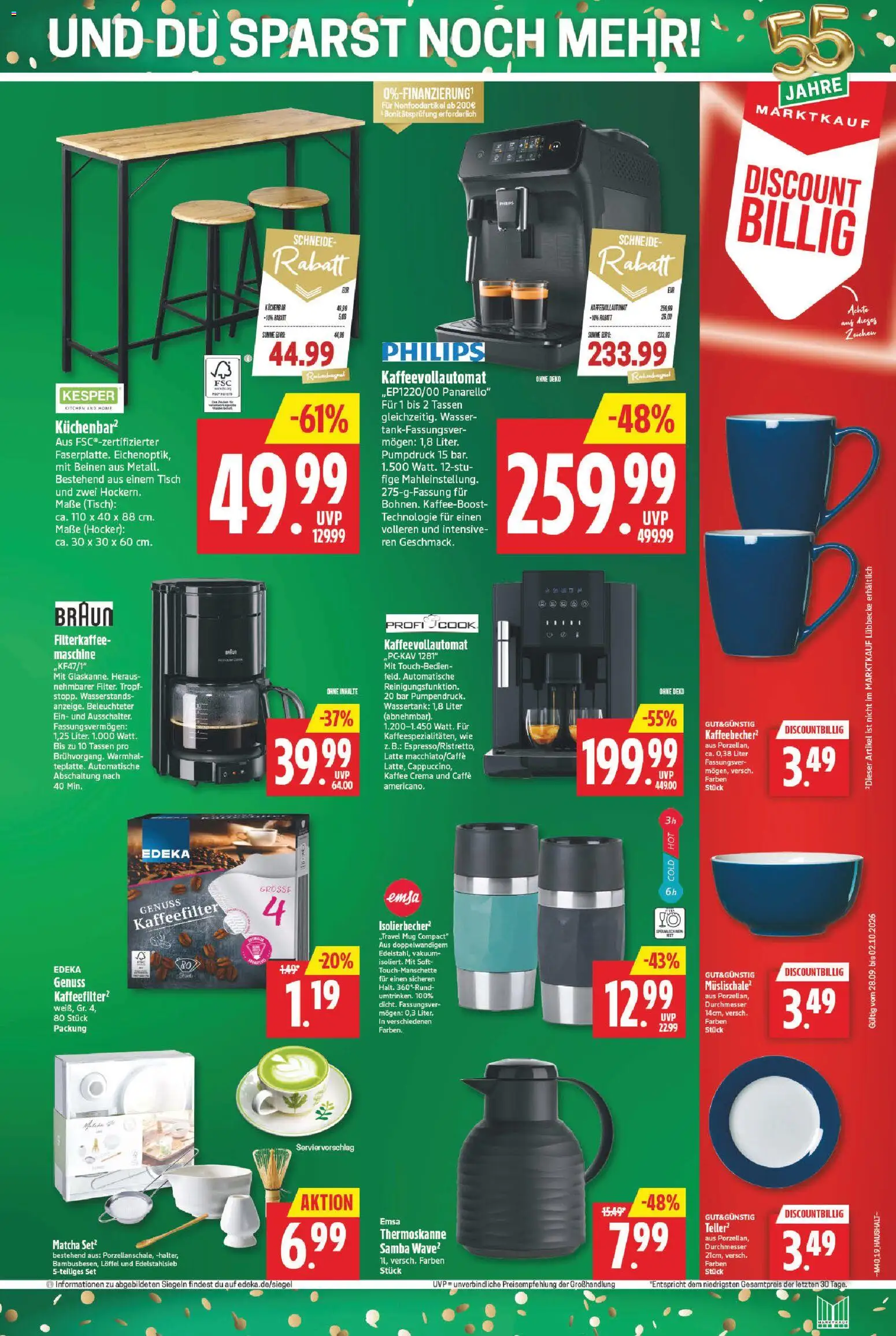 Marktkauf Prospekt – gültig ab 28.09.2026 | Seite: 19 | Produkte: Philips, Tisch, Wasser, Kaffeevollautomat
