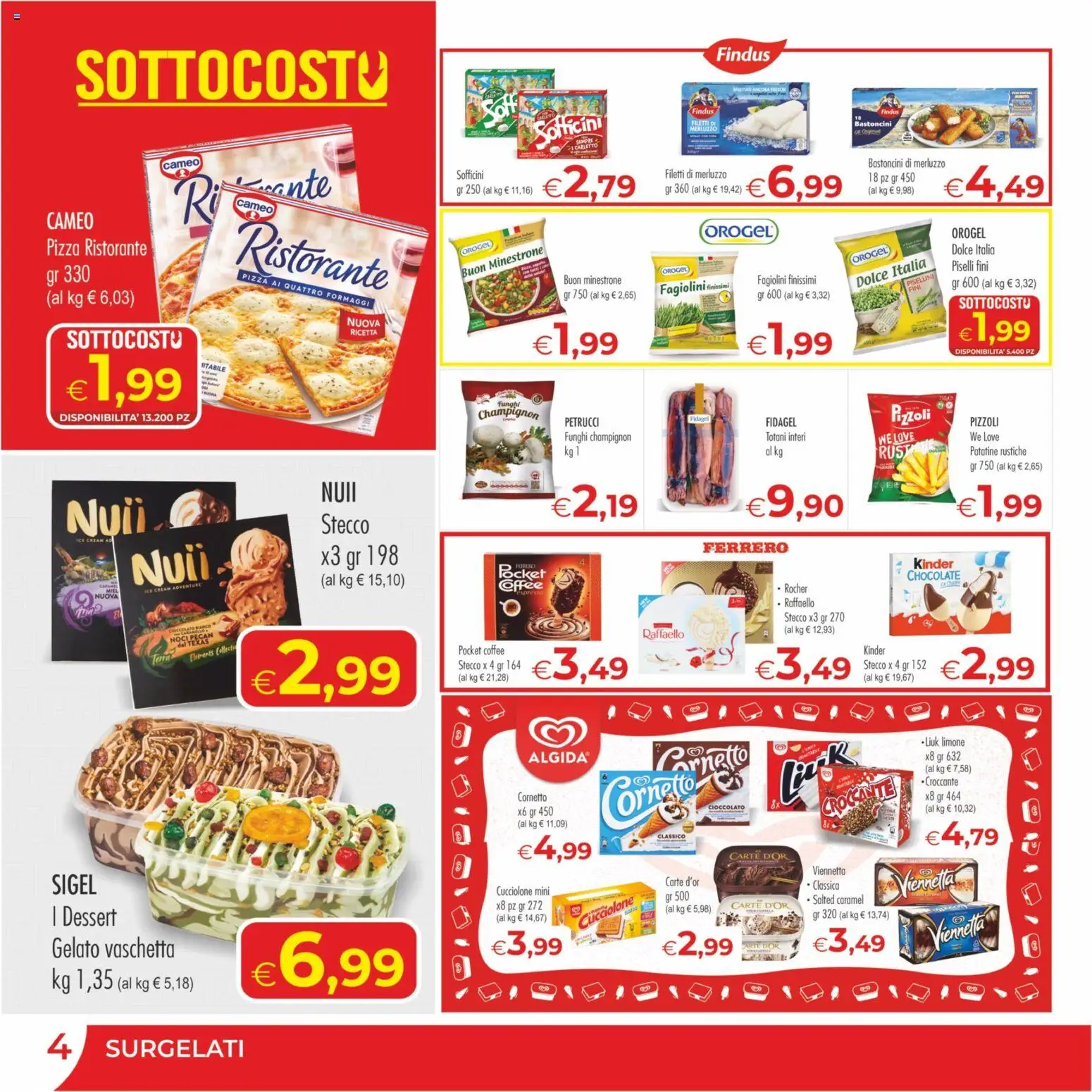 Volantino MerSi Supermercati del 09/09/2026 | Pagina: 4 | Prodotti: Merluzzo, Gelato, Limone, Fagiolini