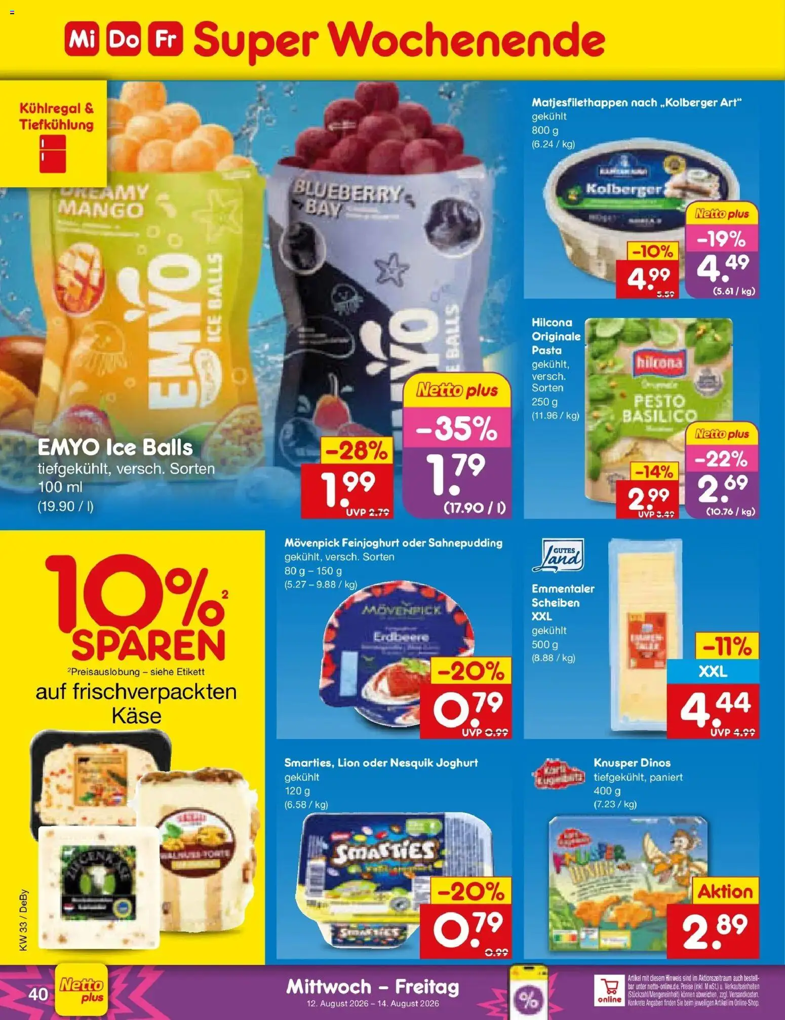 Netto Marken-Discount Prospekt Buttenwiesen – gültig ab 10.08.2026 | Seite: 56 | Produkte: Käse, Joghurt, Mango, Pasta