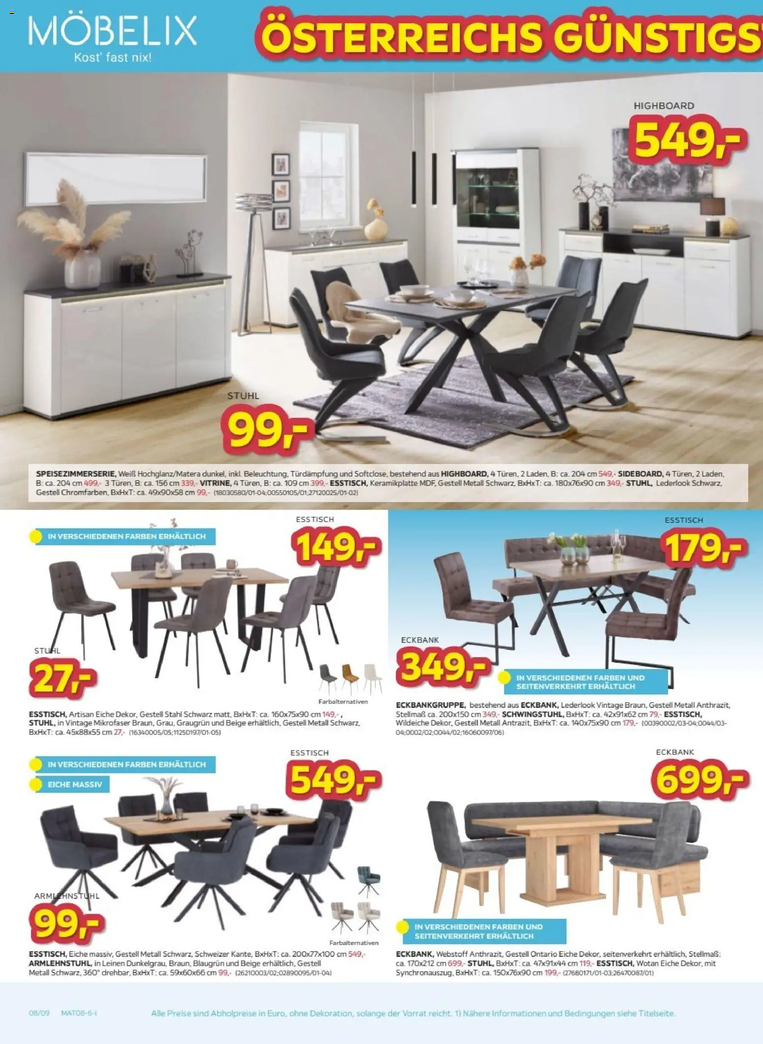 Möbelix Angebote gültig ab 04.08.2026 | Seite: 8 | Produkte: Stuhl