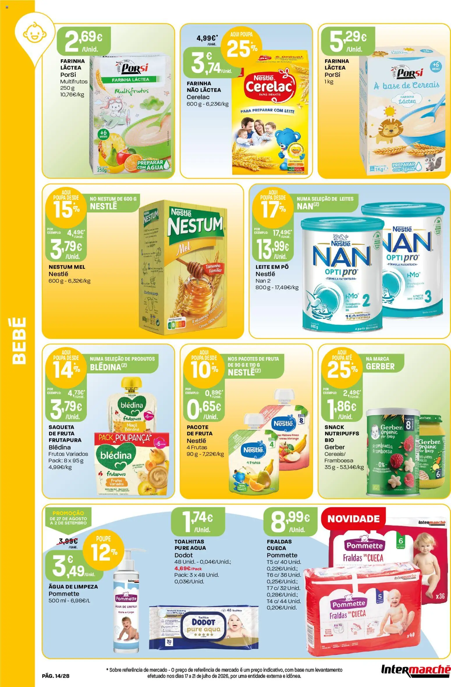 Intermarché Folheto Contact │ válido de 27/08/2026 | Página: 14 | Produtos: Farinha láctea, Ferro, Base, Leite
