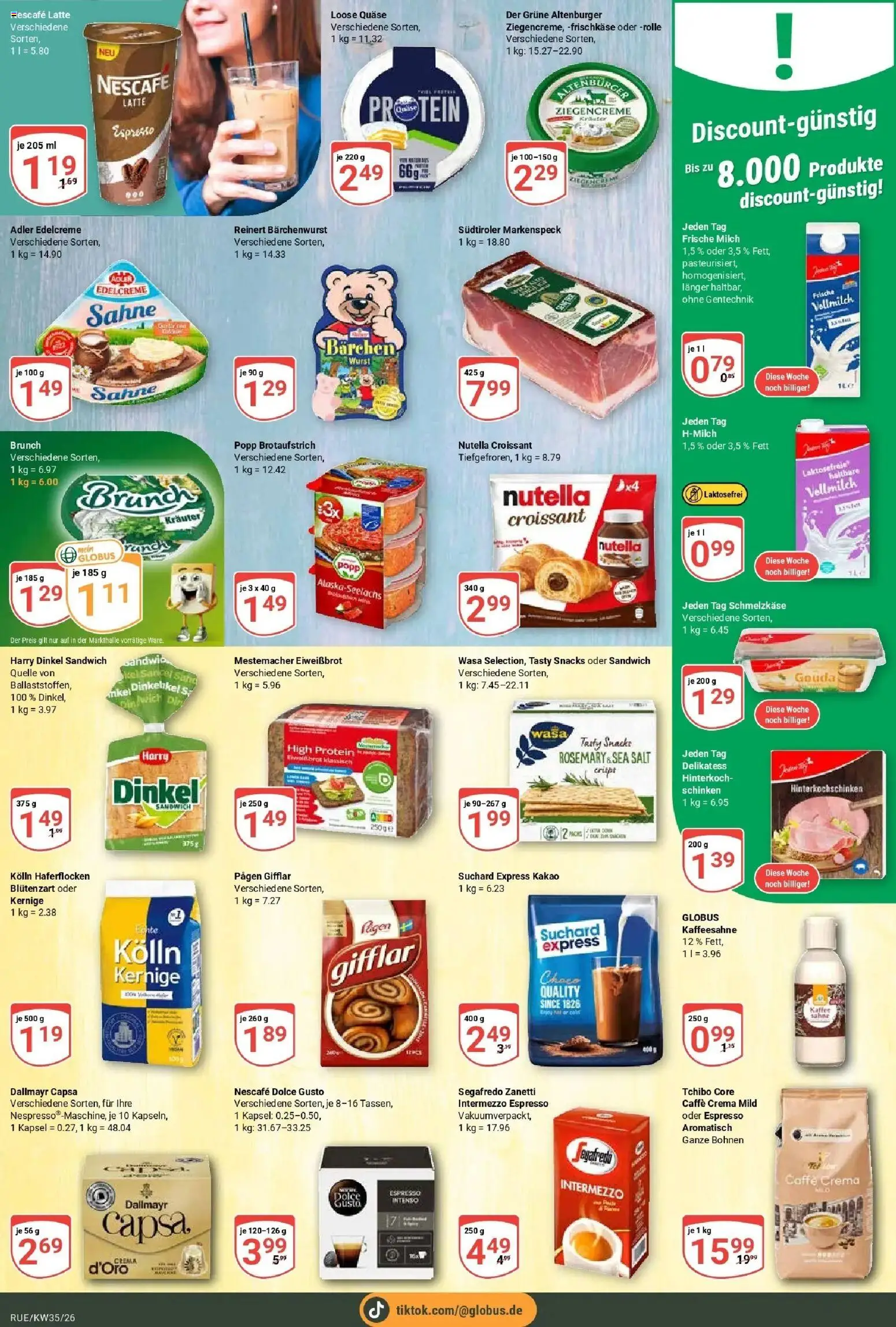 Globus Prospekt Rüsselsheim (ab 24.08.2026) » Angebote online | Seite: 15 | Produkte: Milch, Gouda, Wurst, Dolce gusto
