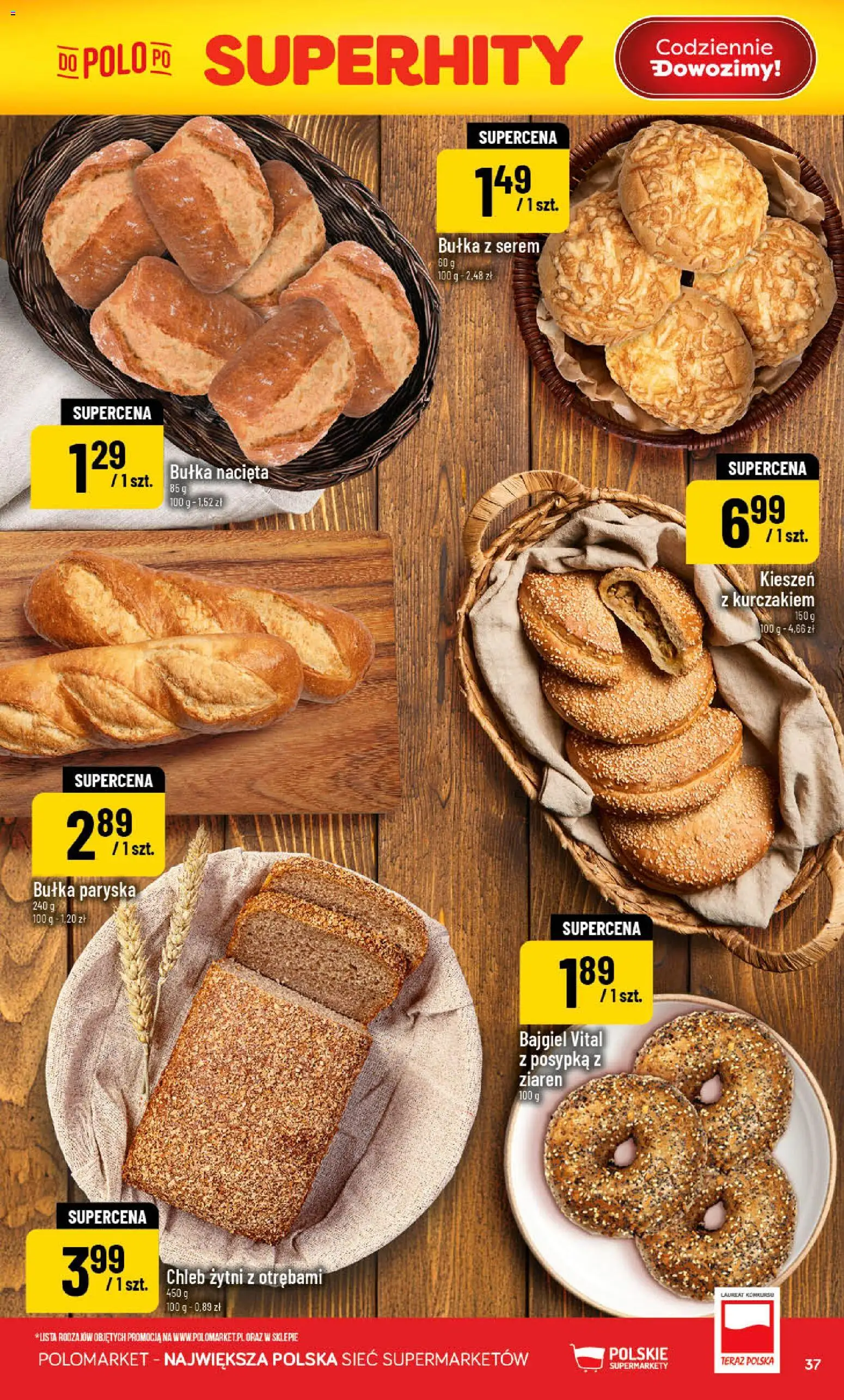 POLOmarket gazetka od 17.06.2026 | Strona: 37 | Produkty: Chleb żytni, Bułka, Chleb
