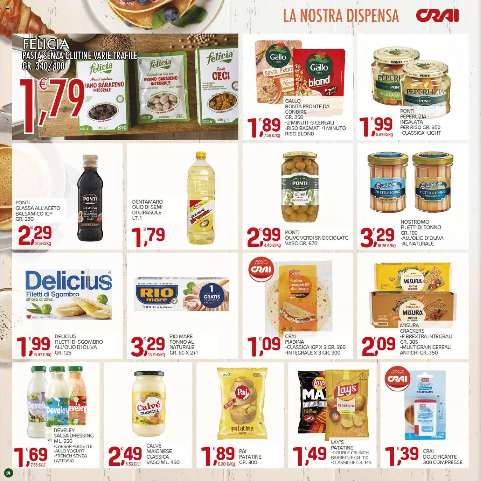 Volantino CRAI del 03/09/2026 | Pagina: 14 | Prodotti: Olio di semi, Yogurt, Riso, Glassa