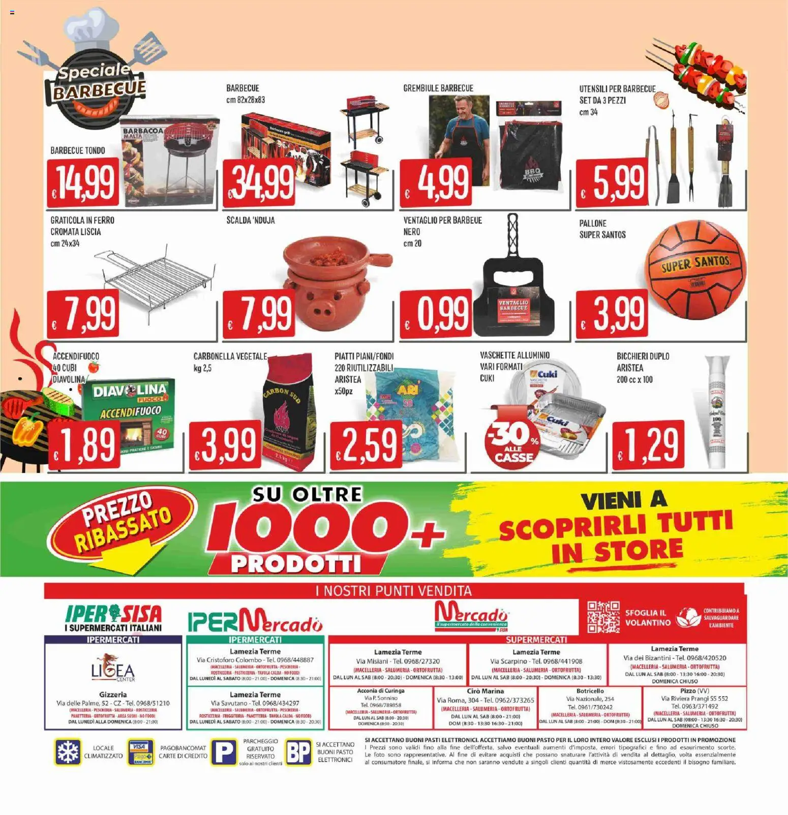 Volantino SISA del 06/08/2026 | Pagina: 24 | Prodotti: Barbecue, Sushi, Grembiule, Vaschette