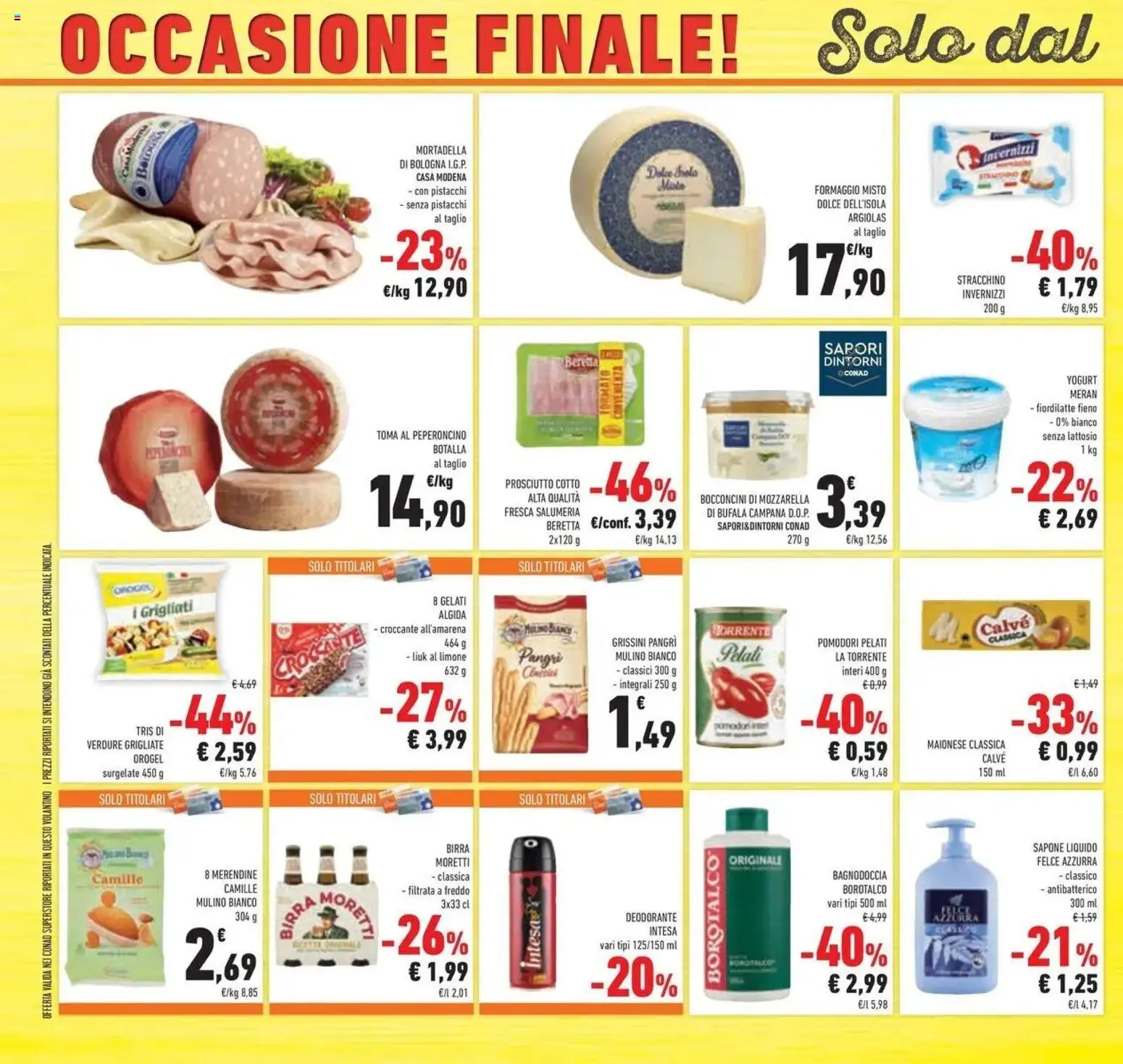 Volantino Conad del 14/07/2026 | Pagina: 40 | Prodotti: Birra, Formaggio, Peperoncino, Mortadella