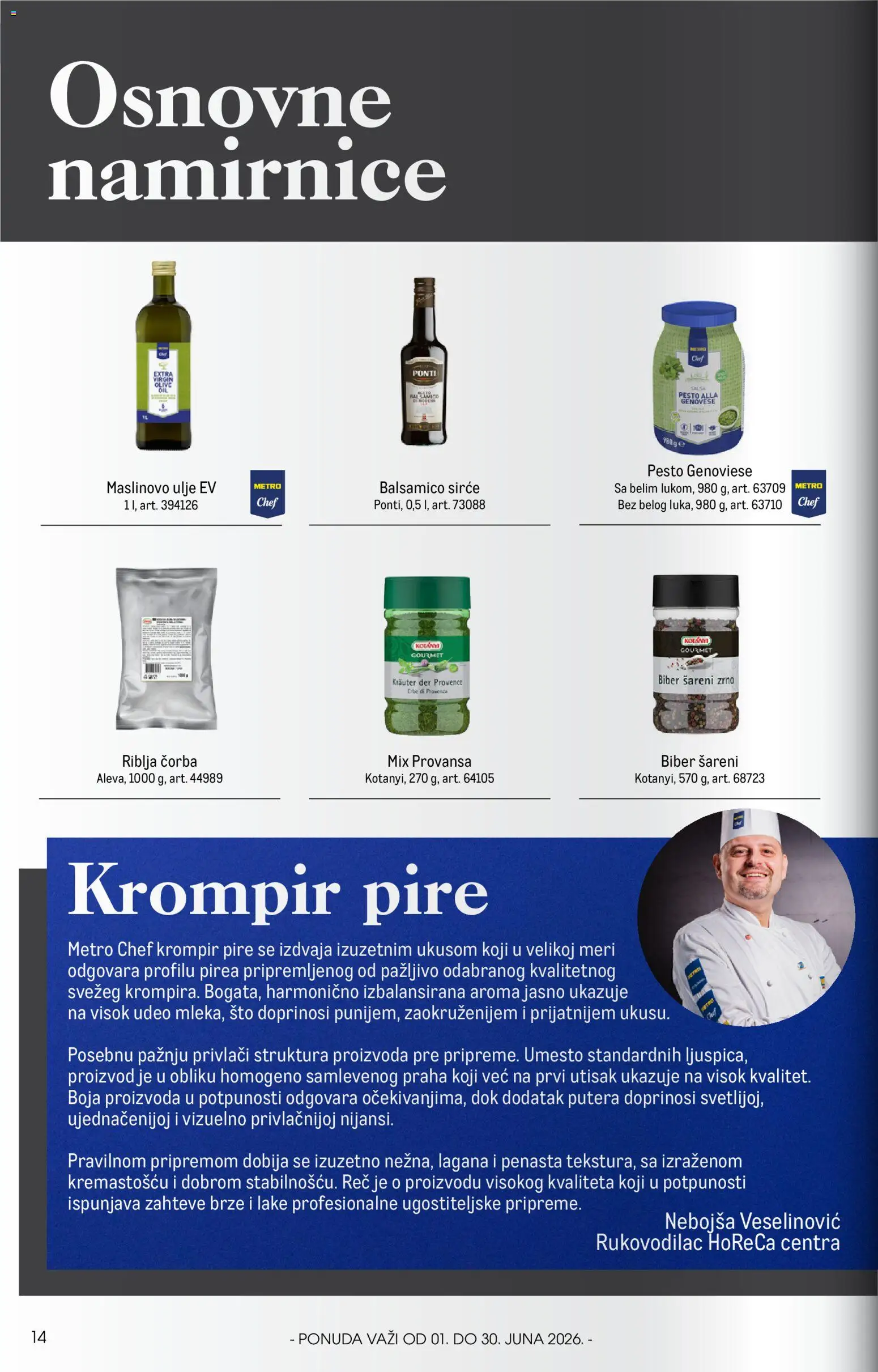 Metro katalog - važi od 01.06.2026 | Strana: 14 | Proizvode: Sto, Krompir, Ulje, Sirće