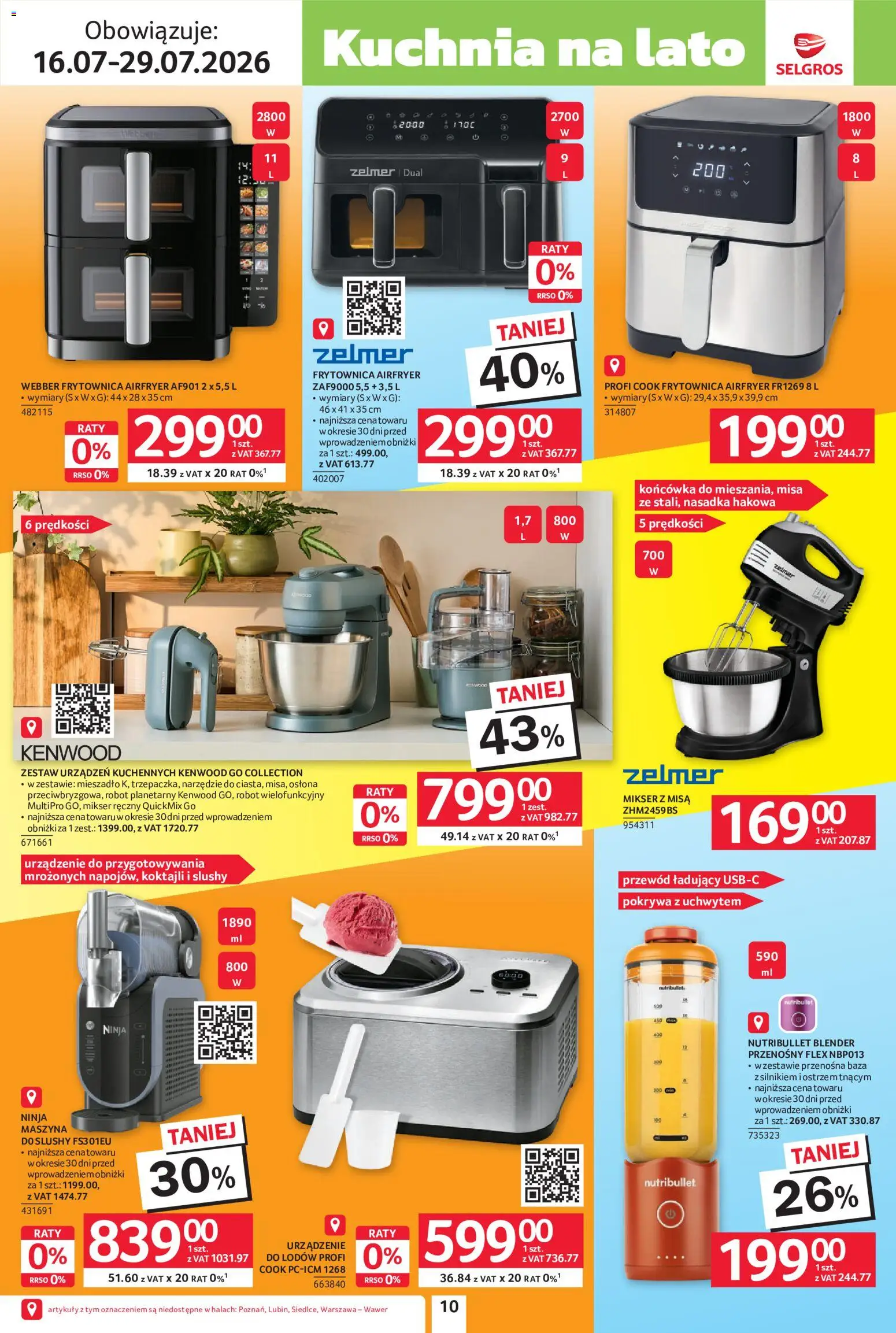 Selgros cash&carry gazetka - Black Weeks od 16.07.2026 | Strona: 10 | Produkty: Nutribullet, Mikser, Robot, Blender