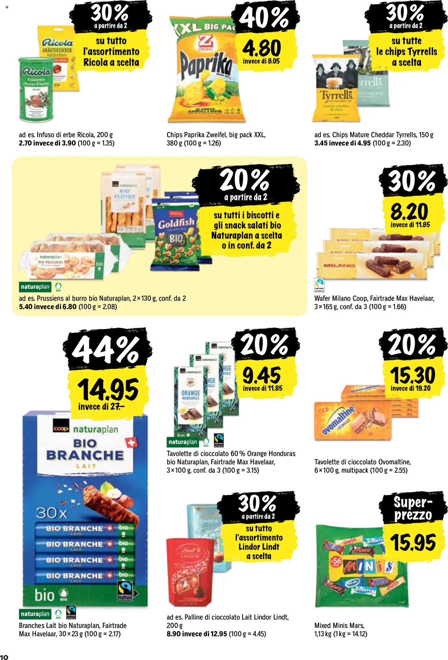 Coop aktionen IT – gültig ab 03.09.2026 | Seite: 10 | Produkte: Mars, Paprika, Chips, Lindor