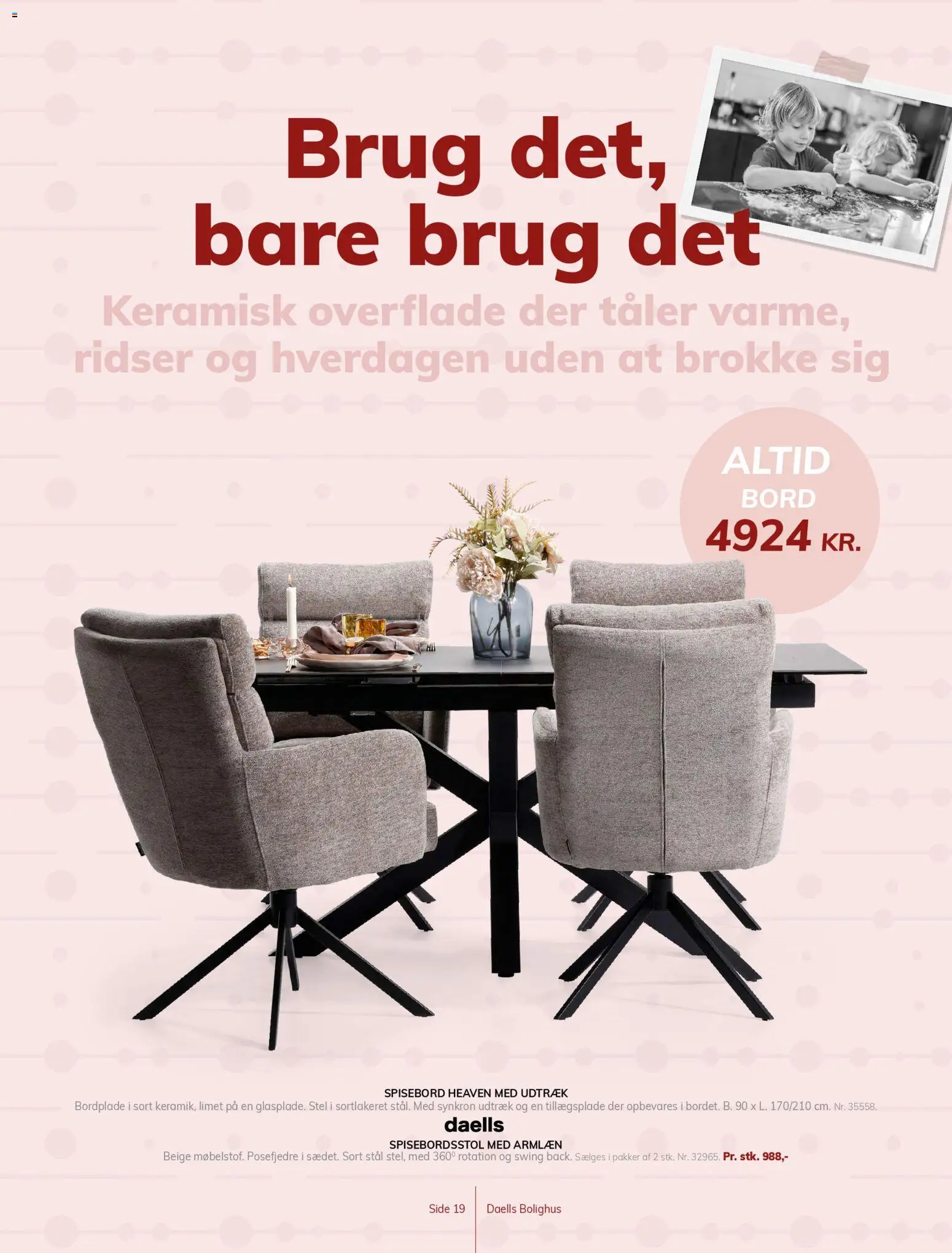 Daells Bolighus tilbudsavis – gyldig fra 15/04/2026 | Side: 19 | Produkter: Bord