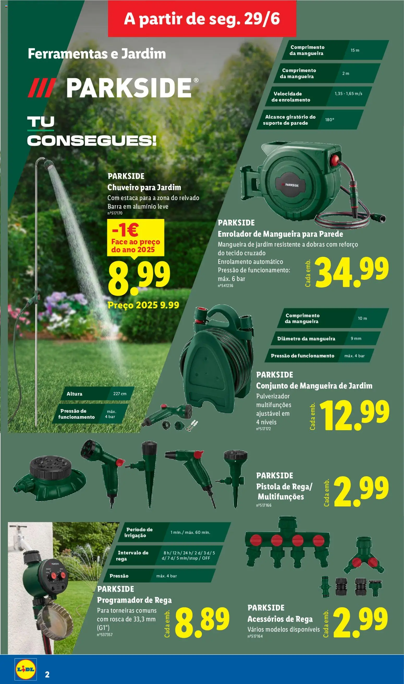 Lidl Novidades │ válido de 29/06/2026 | Página: 2 | Produtos: Ferramentas, Mangueira, Chuveiro