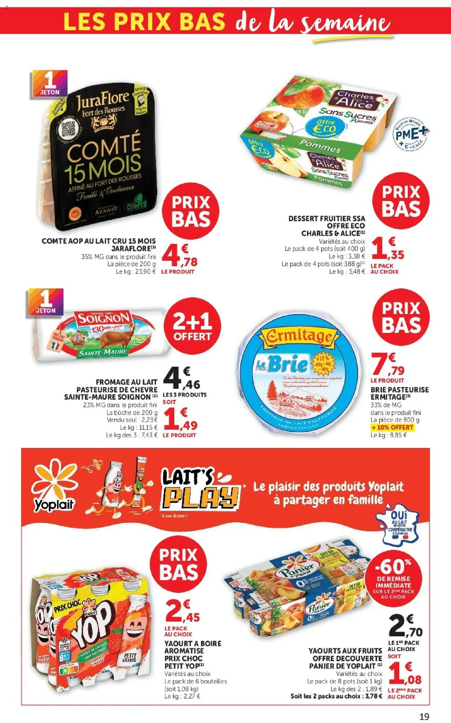 {H1} | Page: 19 | Produits: Yaourts, Panier, Fromage, Brie