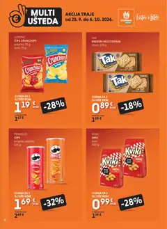 Studenac MultiUšteda - Pregled kataloga iz trgovine Studenac, vrijedi od 23.09.2026 | Stranica: 7 | Proizvodi: Paprika, Čips, Krekeri, Suncokret