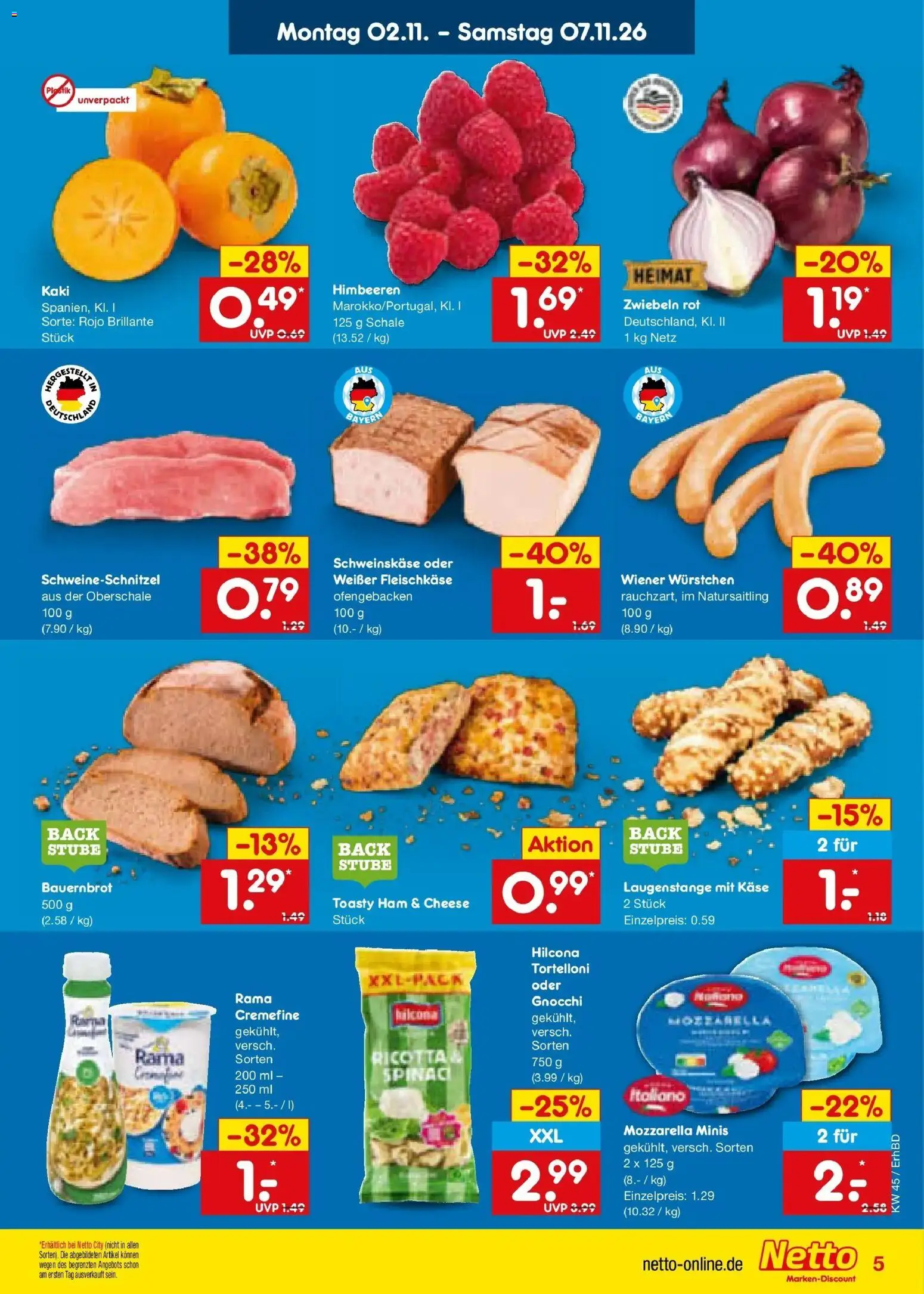 Netto Marken-Discount Prospekt Ergolding – gültig ab 02.11.2026 | Seite: 7 | Produkte: Wiener wurstchen, Käse, Mozzarella, Zwiebeln