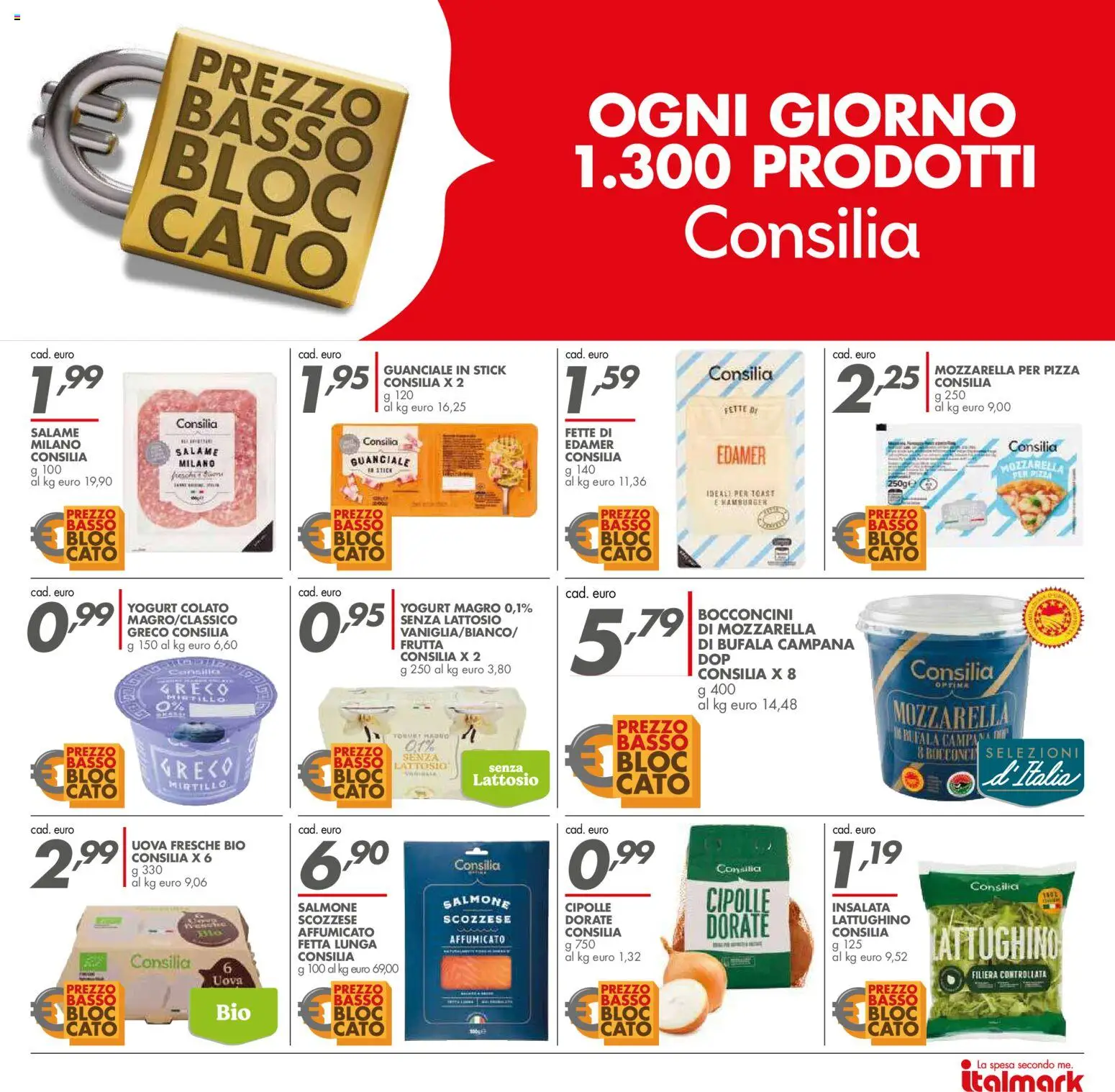 Volantino Italmark del 17.06.2026 | Pagina: 26 | Prodotti: Salmone, Frutta, Mozzarella, Guanciale