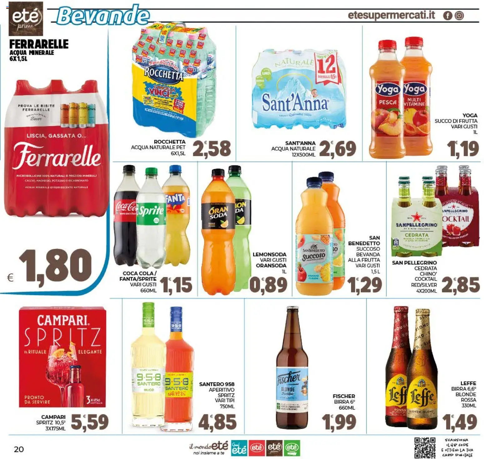 Volantino Eté del 02/10/2026 | Pagina: 20 | Prodotti: Campari, Birra, Succo di frutta, Coca Cola