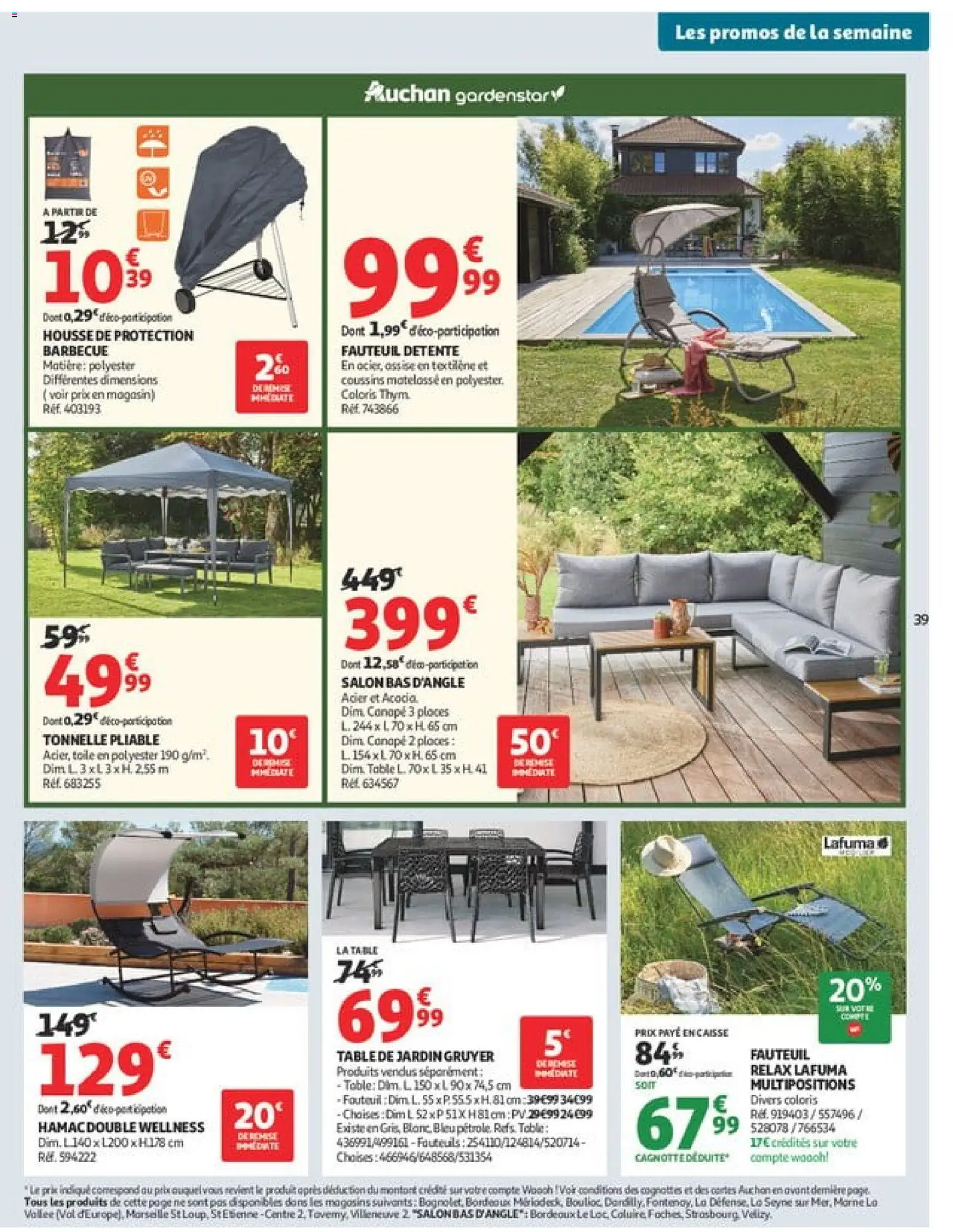 {H1} | Page: 39 | Produits: Barbecue, Hamac, Table de jardin, Table