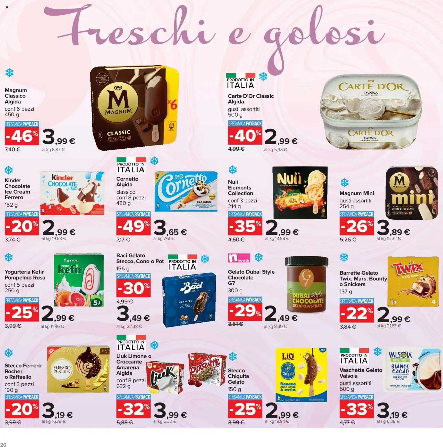 Volantino Carrefour del 15/09/2026 | Pagina: 20 | Prodotti: Kefir, Magnum, Limone, Mango