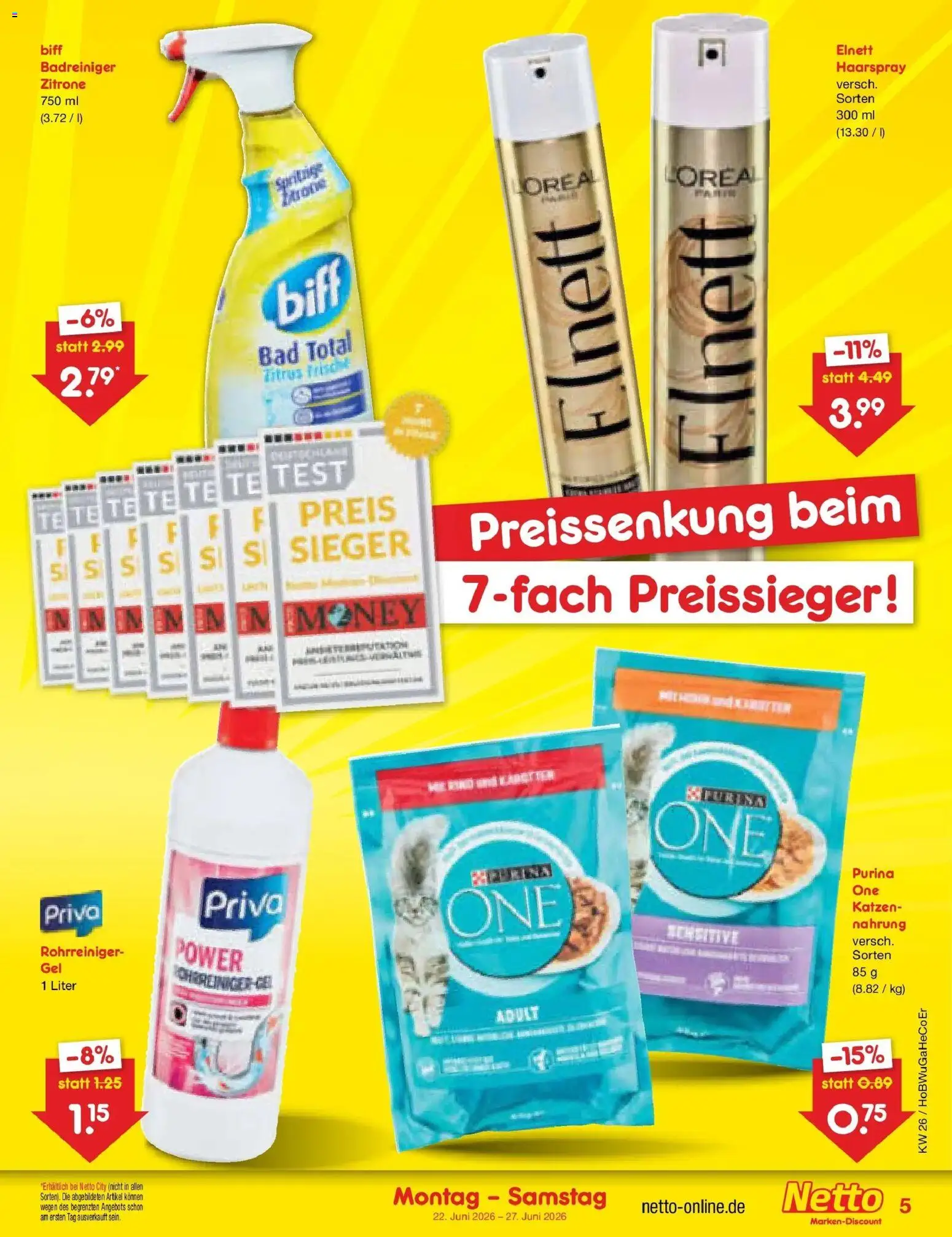 Netto Marken-Discount Prospekt Stemwede-Dielingen – gültig ab 21.06.2026 | Seite: 5 | Produkte: Bad, Haarspray, Zitrone