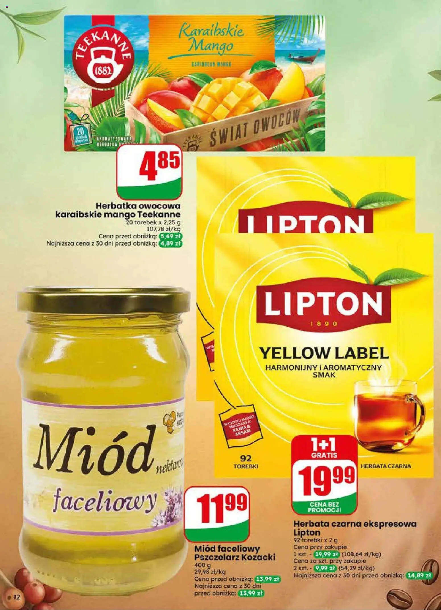 Dino gazetka od 10.06.2026 | Strona: 12 | Produkty: Mango, Miód, Herbata, Torebki