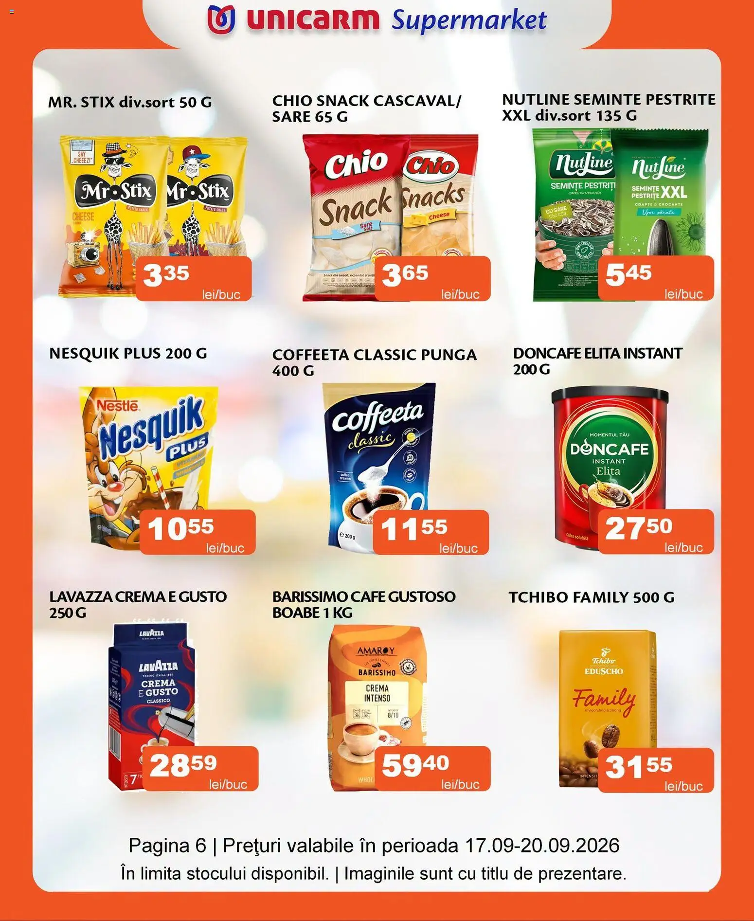 Noul catalog Unicarm – valabil de la 17.09.2026 | Pagină: 6 | Produse: Pungă, Cafea, Sare, Plus