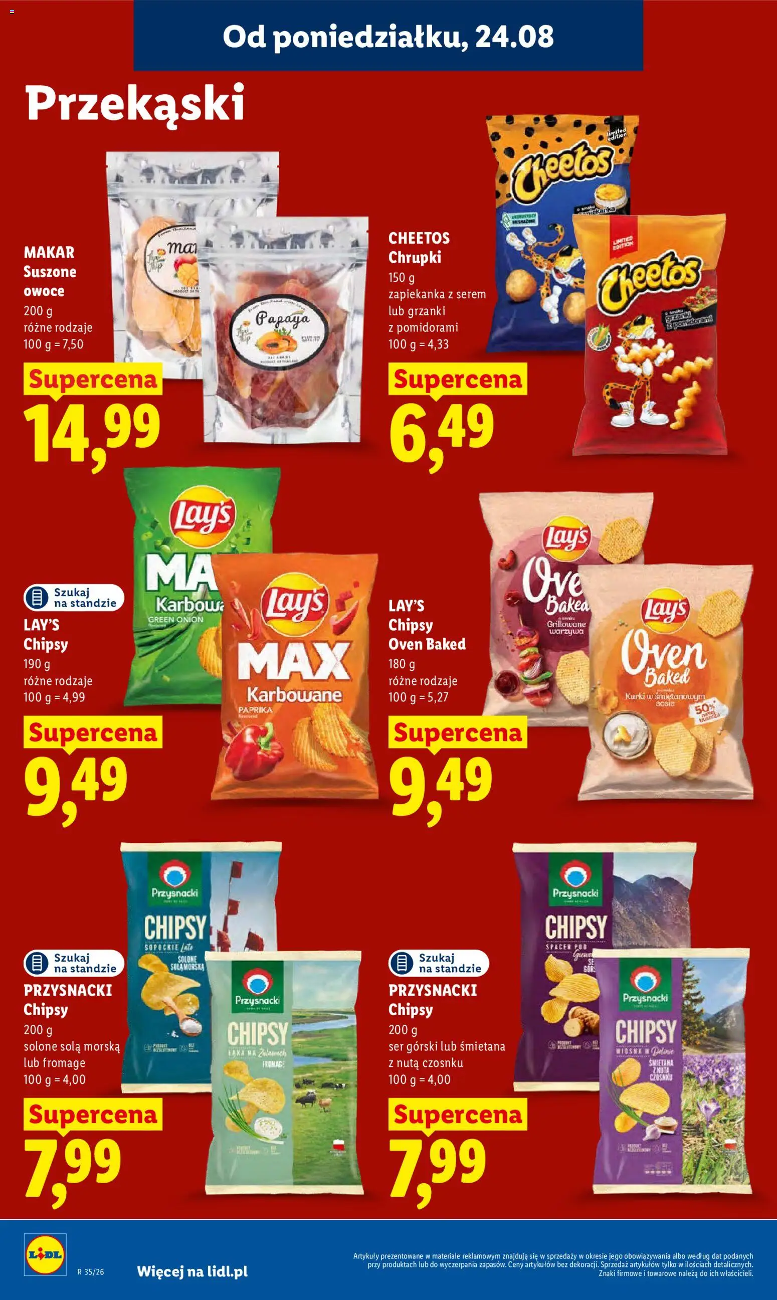 Lidl Polsko leták od 24.08.2026 | Strana: 80 | Produkty: Cheetos, Paprika, Lay's, Chipsy