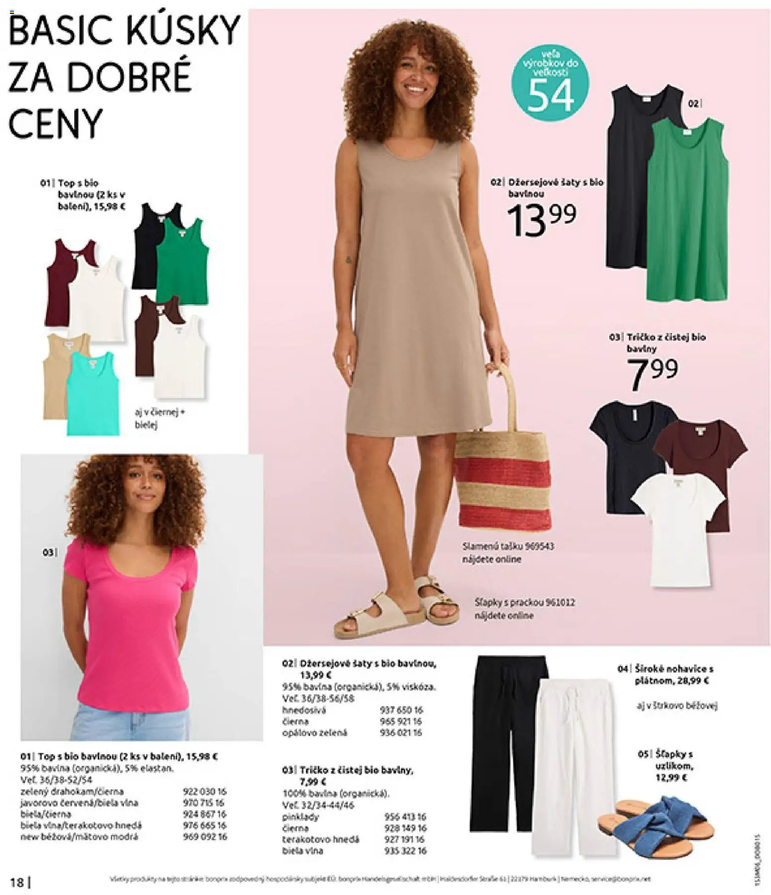 Nové Bonprix akcie – leták je platný od 15.06.2026 | Strana: 20 | Produkty: Šaty, Tričko, Nohavice, Šľapky