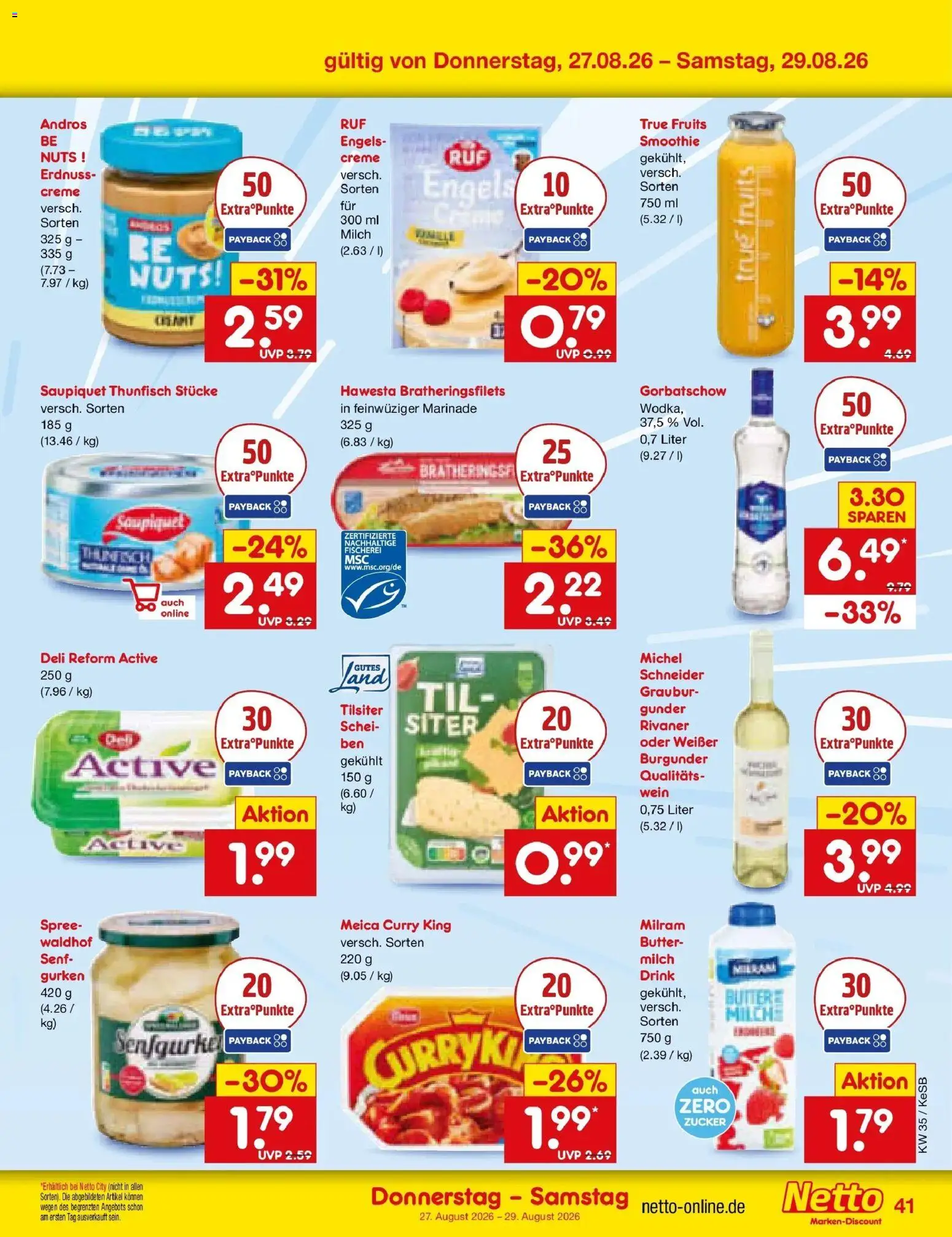 Netto Marken-Discount Prospekt Koblenz (ab 24.08.2026) » Angebote | Seite: 55 | Produkte: Milch, Butter, Creme, Meica