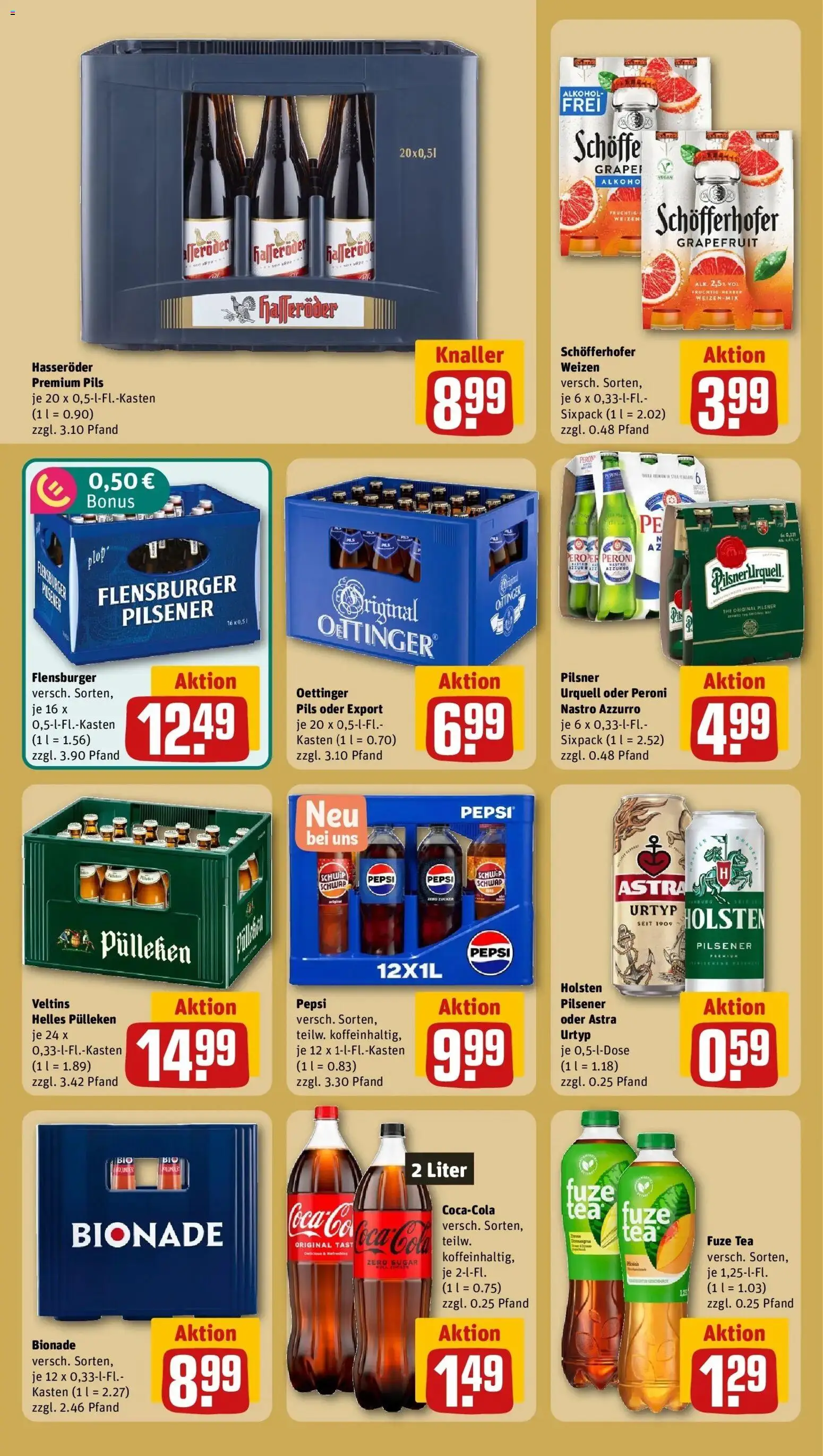 REWE Prospekt ab 10.08.2026 zum Blättern » Angebote | Seite: 18 | Produkte: Cola, Oettinger, Bionade, Hasseröder