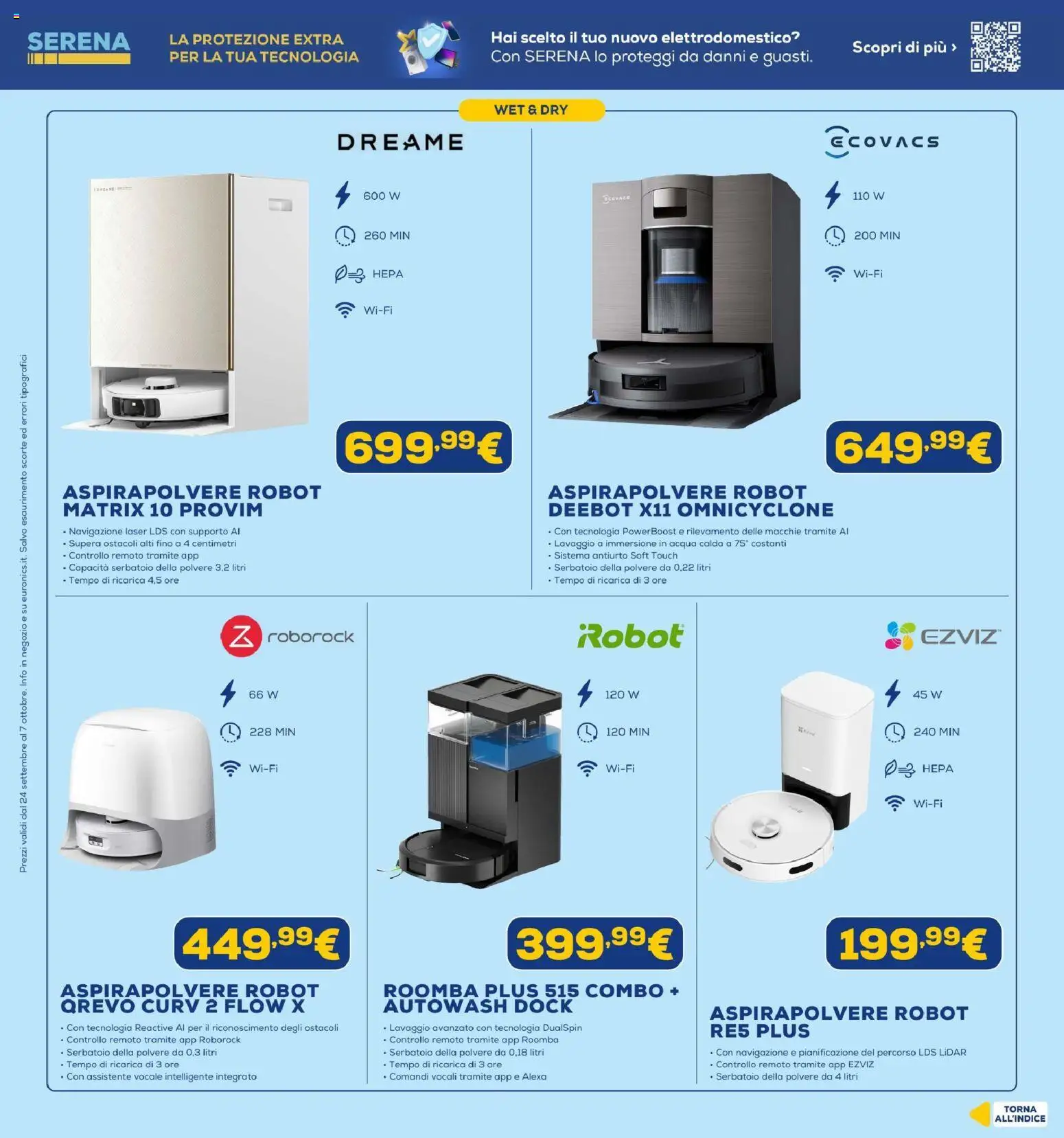 Volantino Euronics del 24/09/2026 | Pagina: 21 | Prodotti: Acqua, Aspirapolvere, Robot, Navigazione