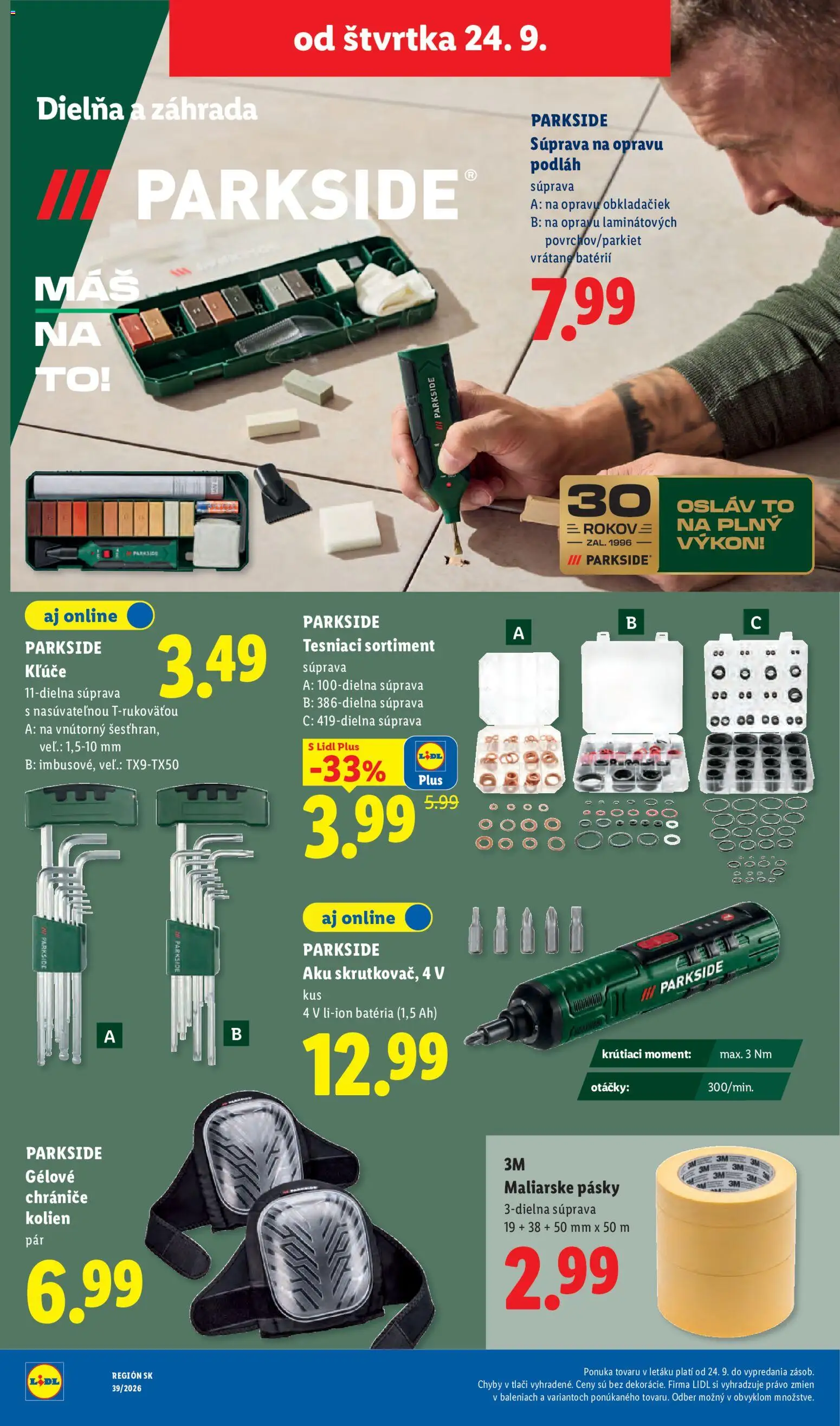 Nové Lidl akcie – leták je platný od 21.09.2026 | Strana: 85 | Produkty: Aku, Parkside, Parkside aku