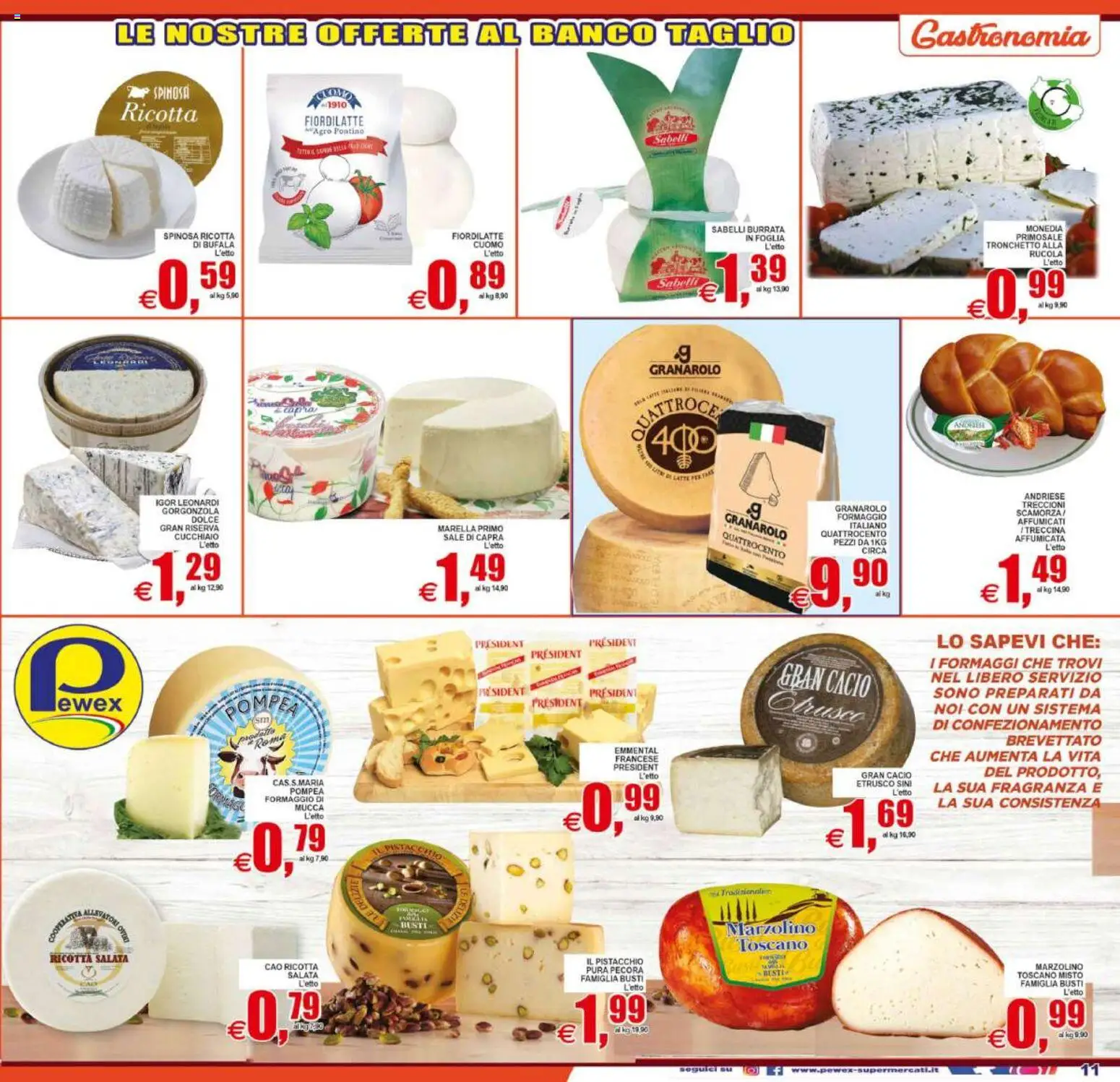 Volantino Pewex del 02/09/2026 | Pagina: 11 | Prodotti: Pistacchio, Taglio, Ricotta, Burrata