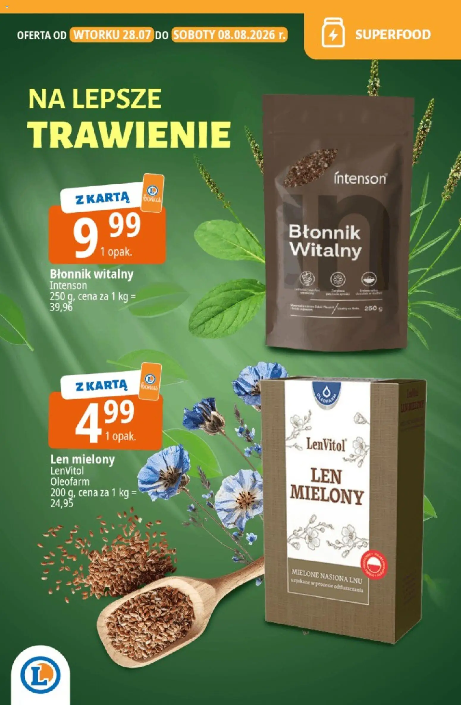 E.Leclerc gazetka - Bądź W Dobrej Formie od 28.07.2026 | Strona: 3 | Produkty: Karta, Błonnik witalny, Nasiona