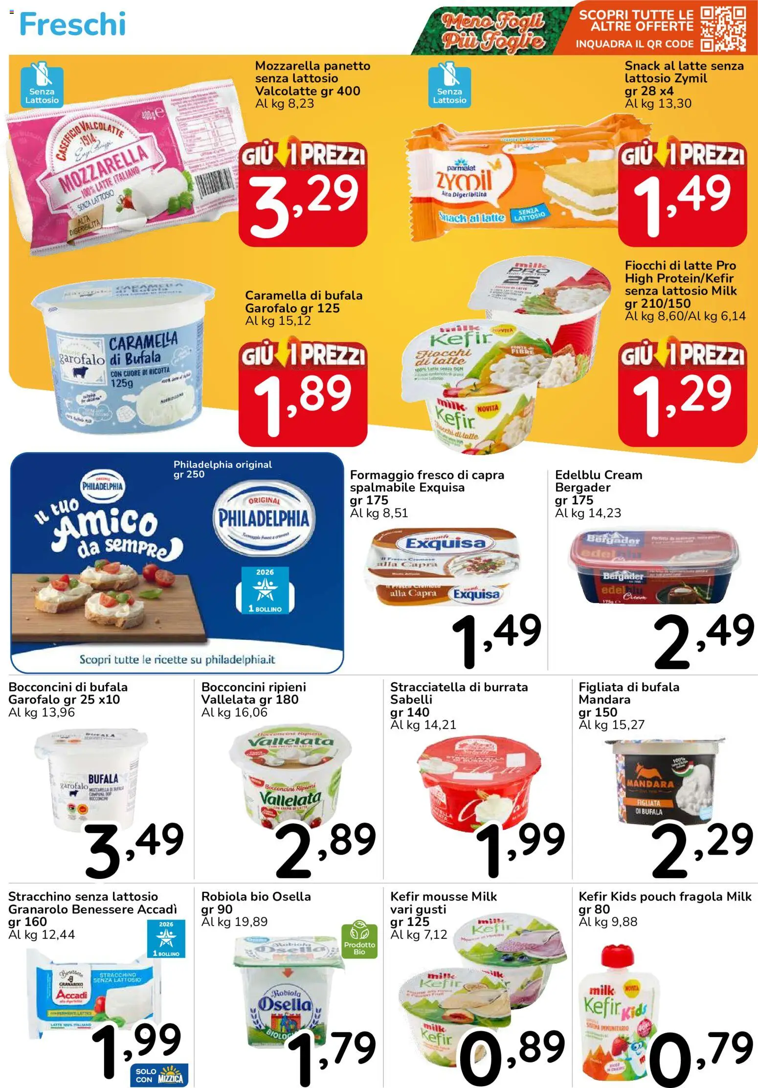 Volantino Famila del 15/10/2026 | Pagina: 14 | Prodotti: Latte, Formaggio, Robiola, Burrata