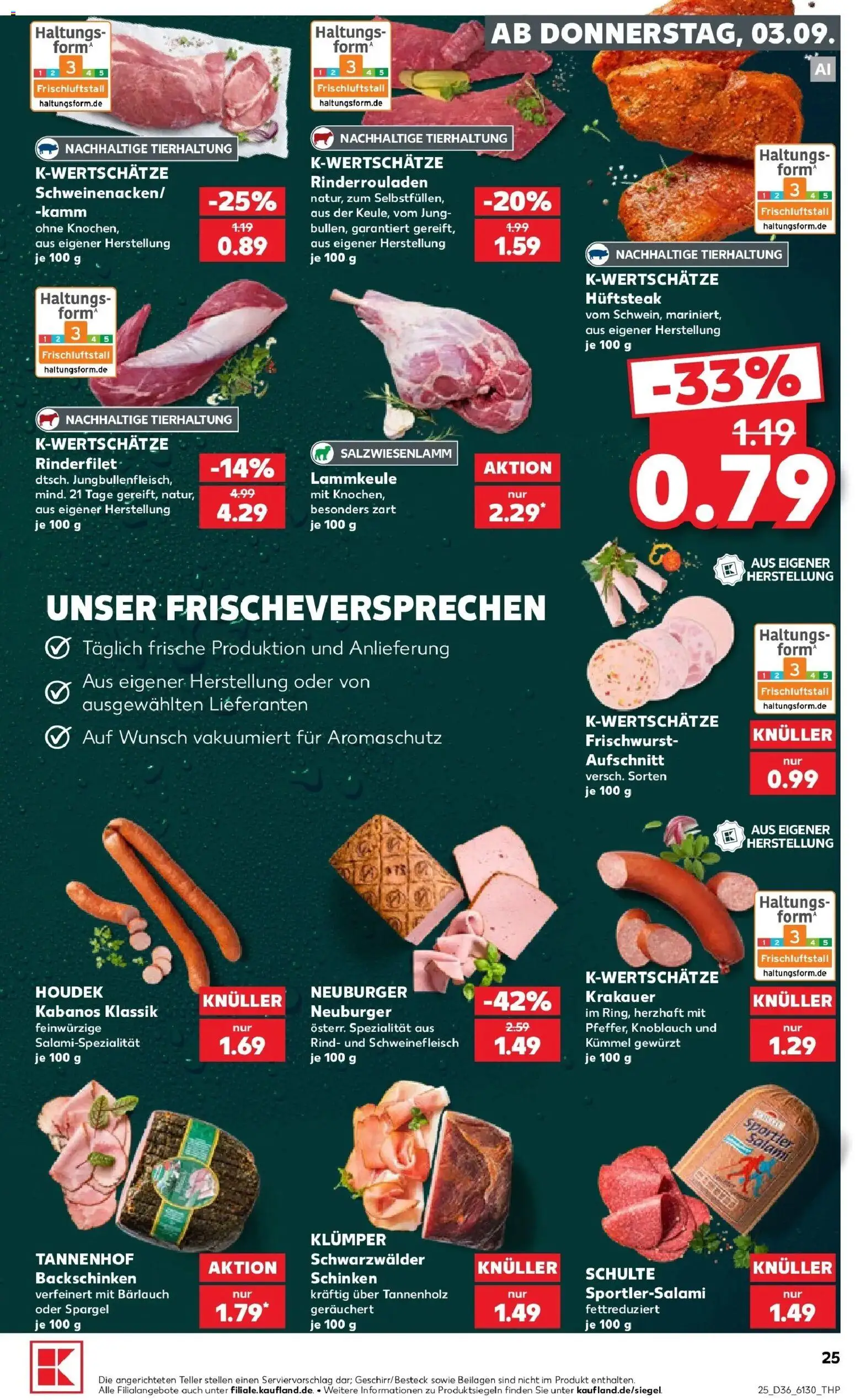 Prospekt Kaufland ab 03.09.2026 » Angebote Online zum Blättern | Seite: 25 | Produkte: Beilagen, Rinderrouladen, Knoblauch, Schinken