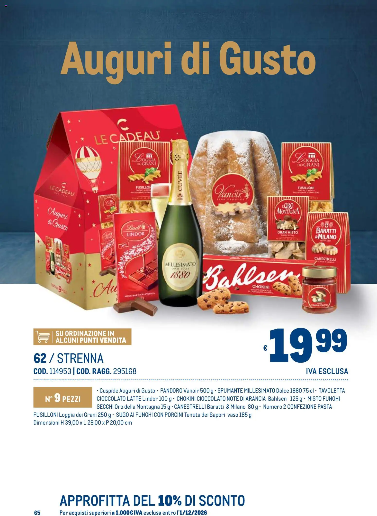 Volantino Metro del 19/10/2026 | Pagina: 65 | Prodotti: Lindt, Arancia, Tavoletta, Canestrelli