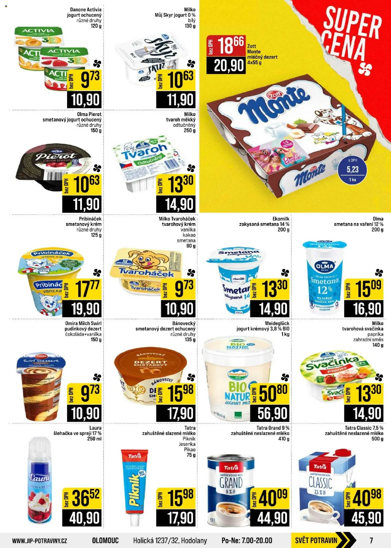 Jip leták - Cash & Carry od 30.09.2026 | Strana: 7 | Produkty: Tvarohový krém, Vanilka, Tvaroháček, Kakao