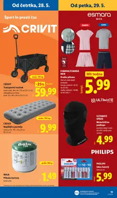 Lidl katalog akcije – veljaven od 28.05.2026 | Stran: 39 | Izdelki: Napihljiva postelja, Pižama, Postelja, Transportni voziček